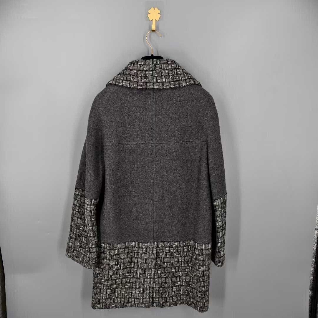 Chanel Chanel Gray Wool Blend High Collar Coat Size XS / US 0-2 / IT 36-38 - 2 Thumbnail
