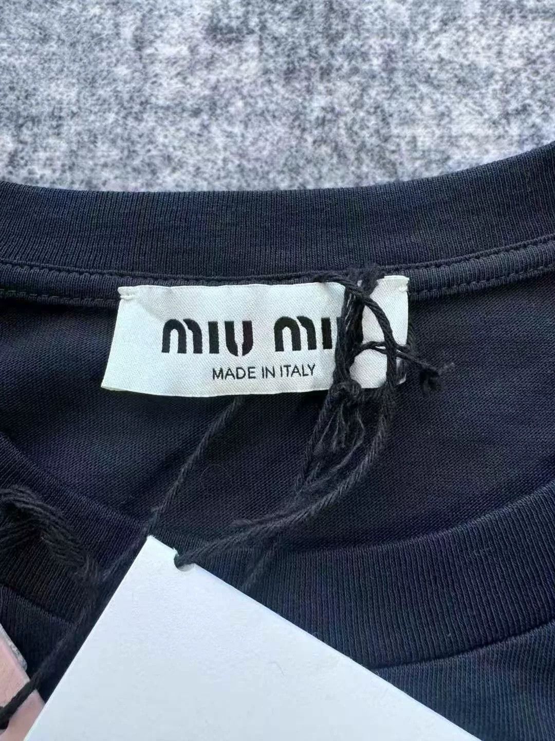 Miu Miu Miu Miu Navy Blue Long Sleeve T-Shirt Size M / US 6-8 / IT 42-44 - 3 Thumbnail