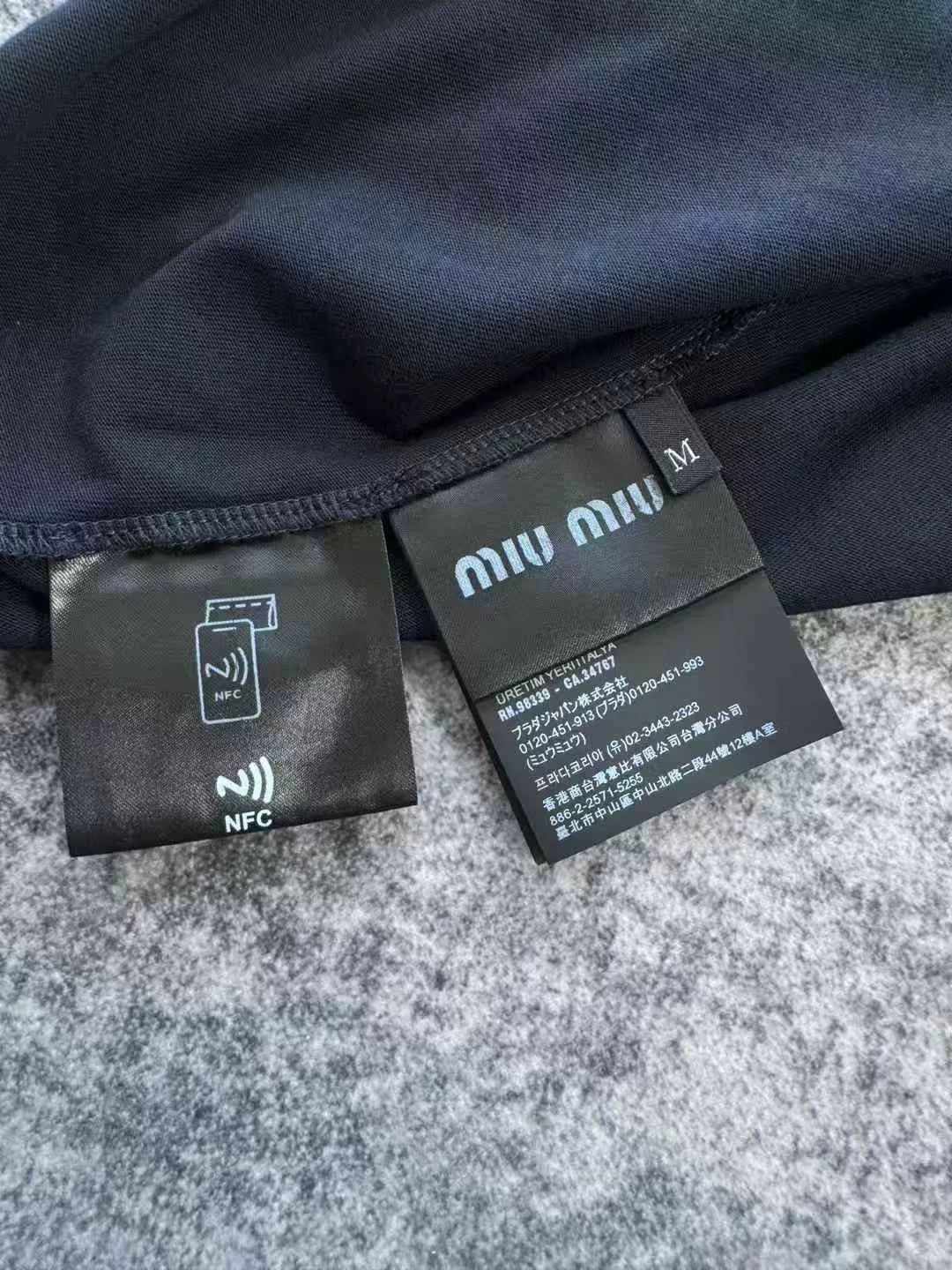 Miu Miu Miu Miu Navy Blue Long Sleeve T-Shirt Size M / US 6-8 / IT 42-44 - 6 Thumbnail