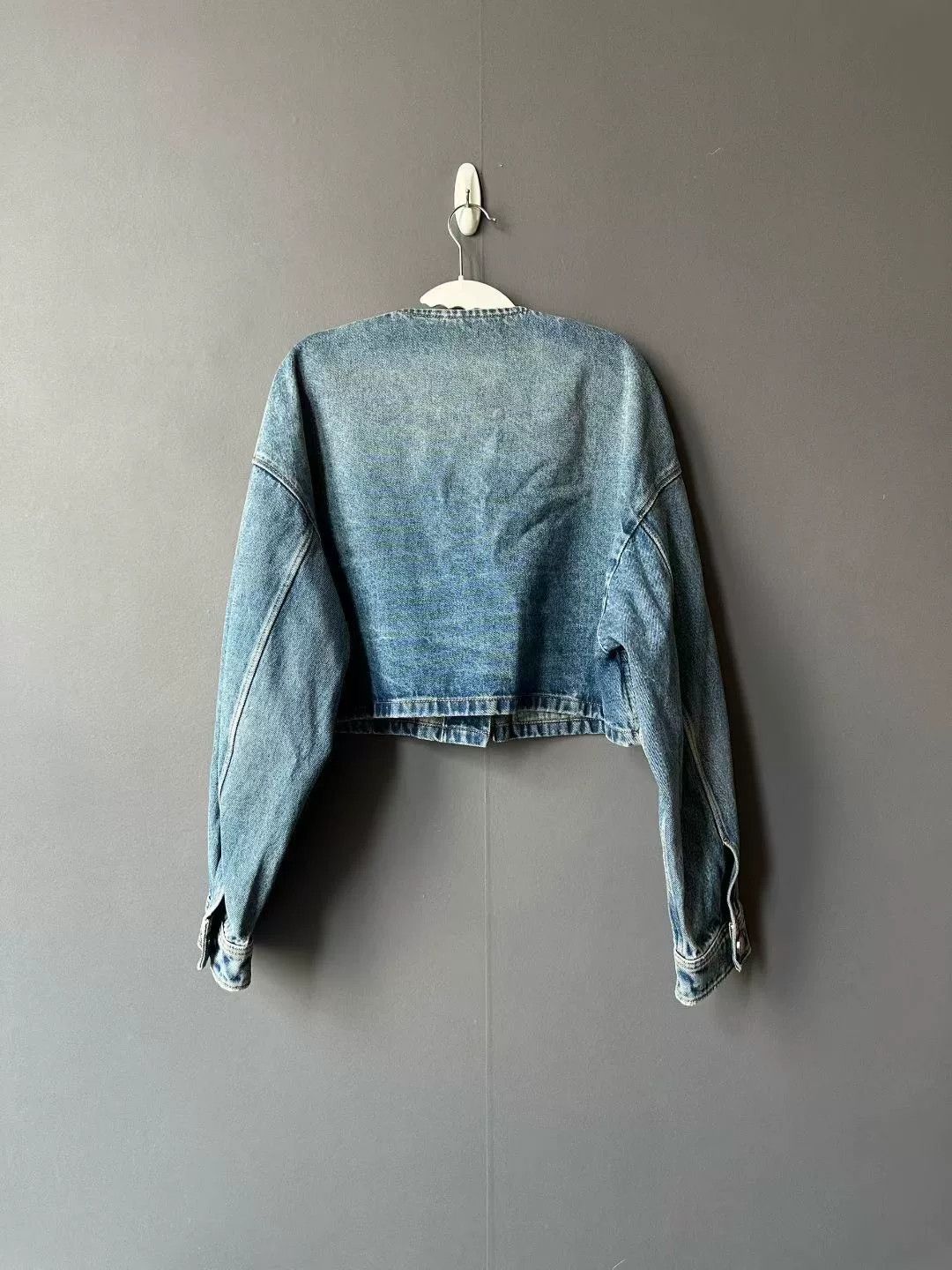 Prada Cropped Light Blue Denim Jacket Size S / US 4 / IT 40 - 2 Thumbnail