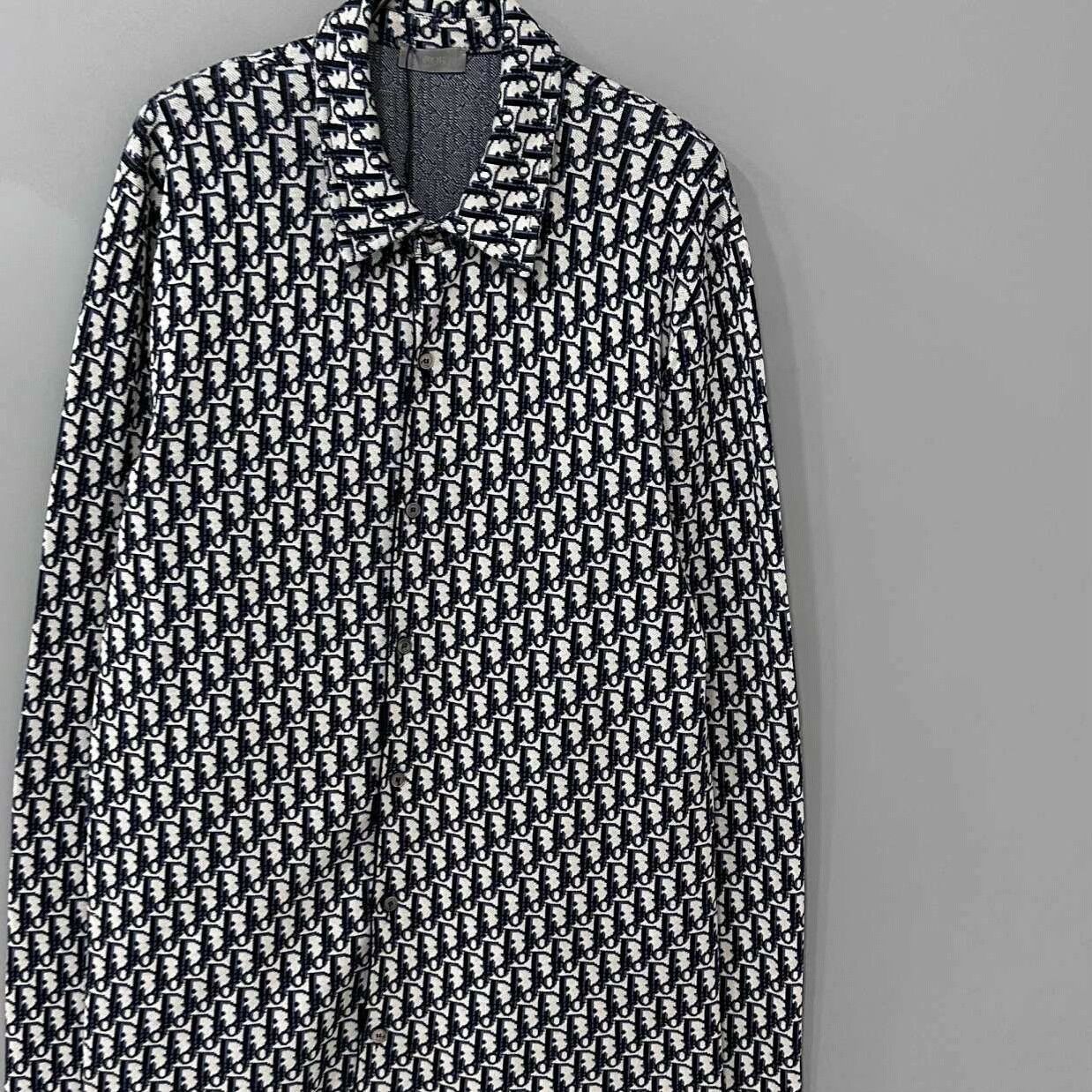 Dior Black and White Printed Dior Shirt Size US L / EU 52-54 / 3 - 2 Thumbnail
