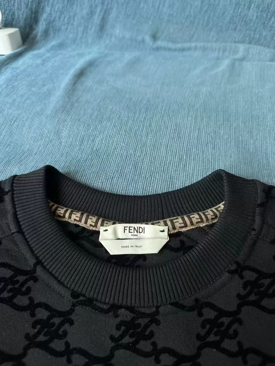 Fendi Fendi Logo Patterned Black Sweatshirt Size XS / US 0-2 / IT 36-38 - 3 Thumbnail