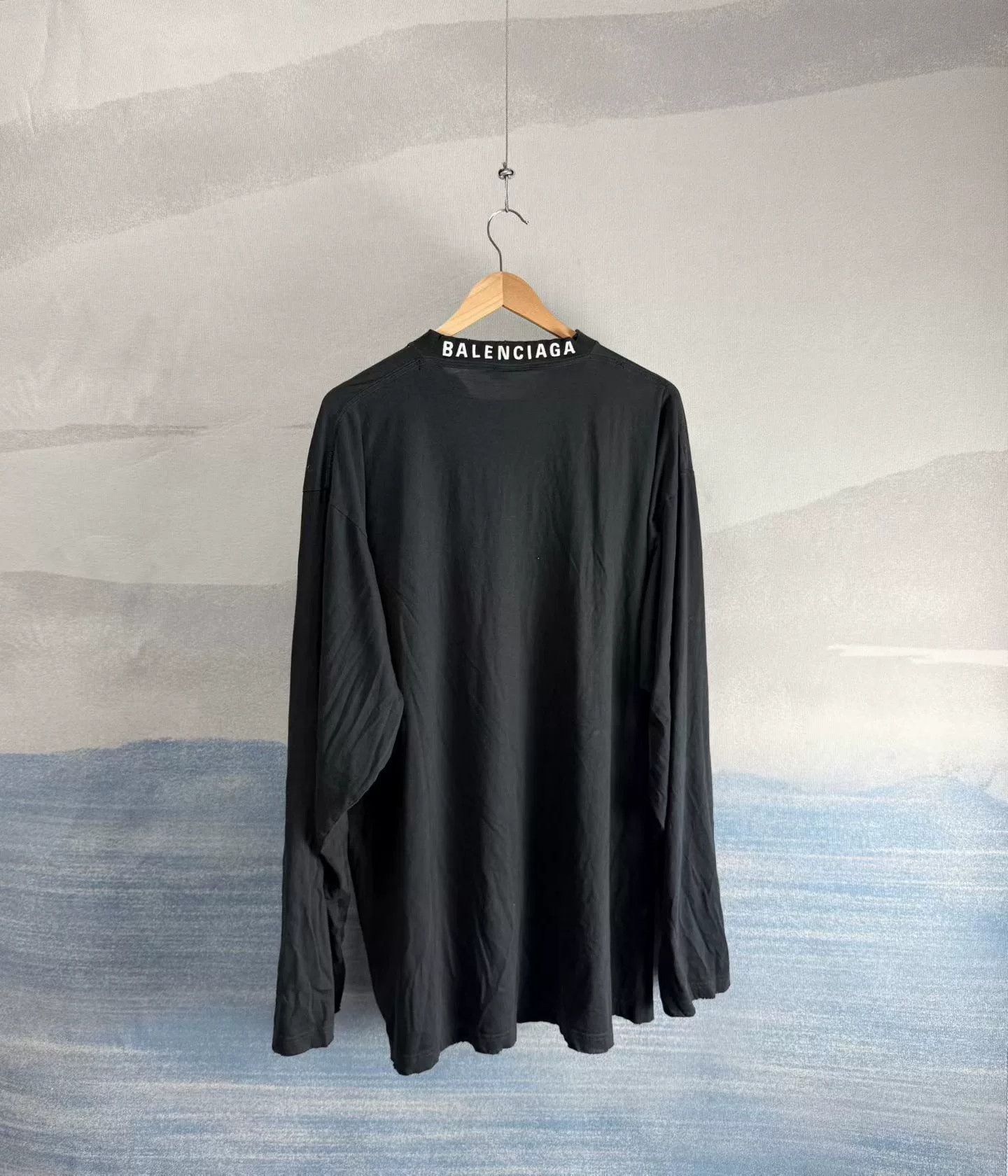 Balenciaga Balenciaga Black Long Sleeve Top with Logo Size US M / EU 48-50 / 2 - 3 Thumbnail