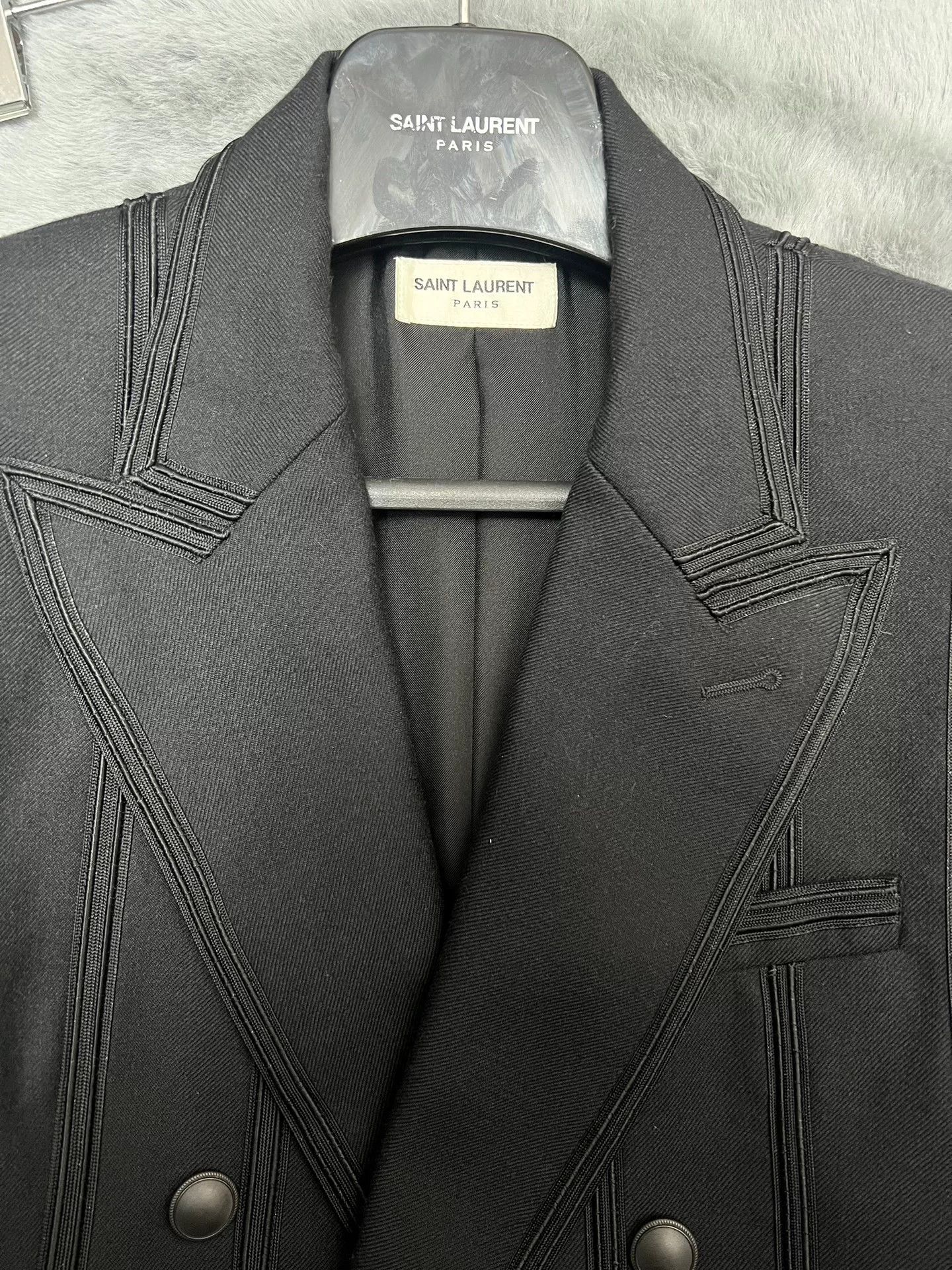 Saint Laurent Paris Saint Laurent Black Double-Breasted Blazer Size US M / EU 48-50 / 2 - 3 Thumbnail