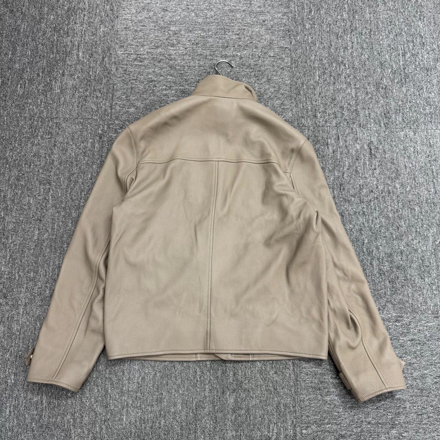 Hermes Hermes Beige Leather Jacket with Standing Collar Size US M / EU 48-50 / 2 - 2 Thumbnail