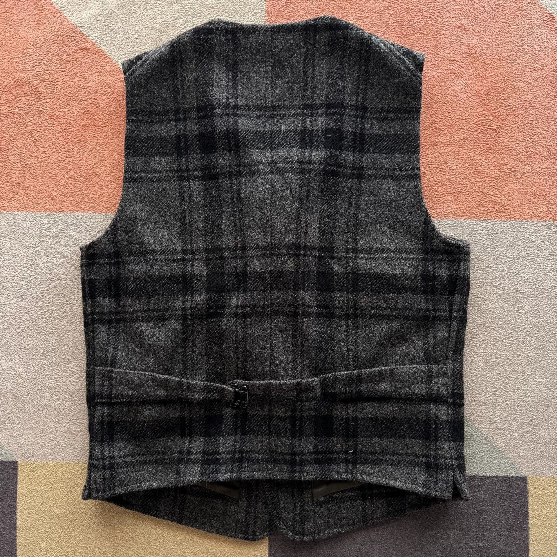 RRL Ralph Lauren Gray Wool Plaid Vest by Ralph Lauren Size US S / EU 44-46 / 1 - 3 Thumbnail