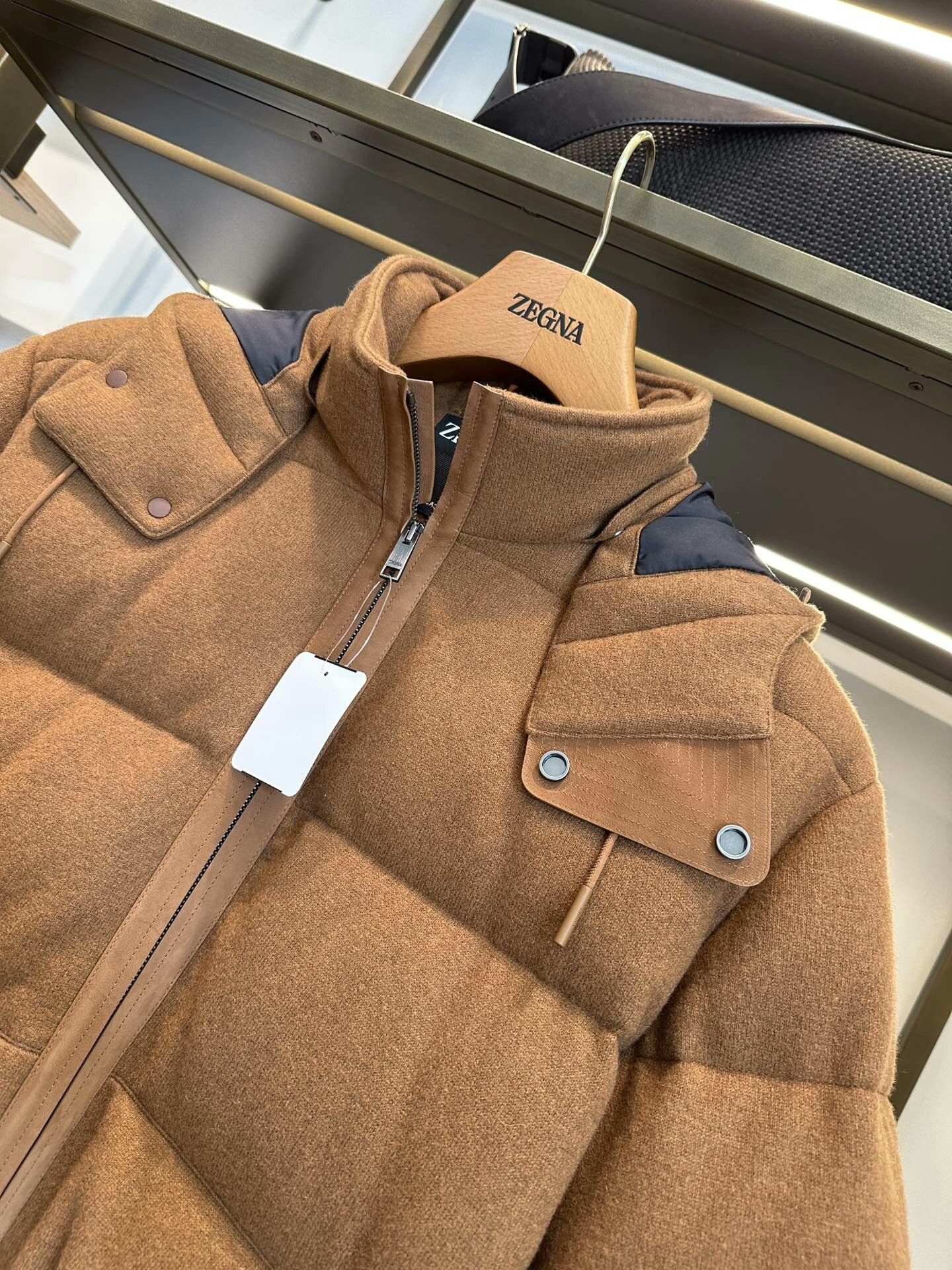 Ermenegildo Zegna Zegna Brown Cashmere Puffer Jacket for Men Size US M / EU 48-50 / 2 - 5 Thumbnail