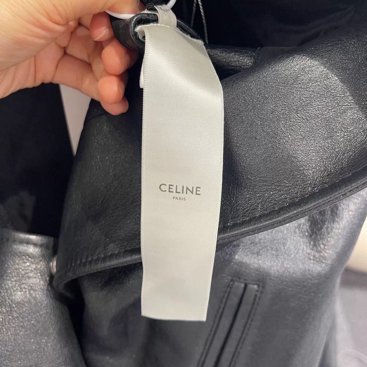 Celine Celine Striped Black Leather Varsity Jacket Size US S / EU 44-46 / 1 - 4 Thumbnail