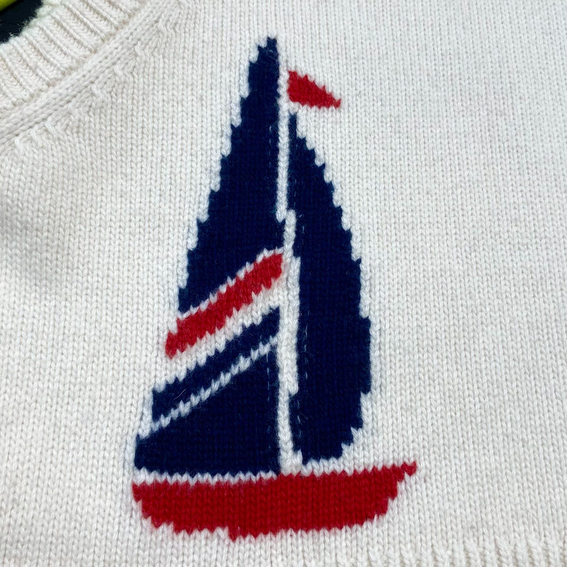 Thom Browne Thombrowne Cream Knitted Sailboat Vest Size US M / EU 48-50 / 2 - 4 Thumbnail