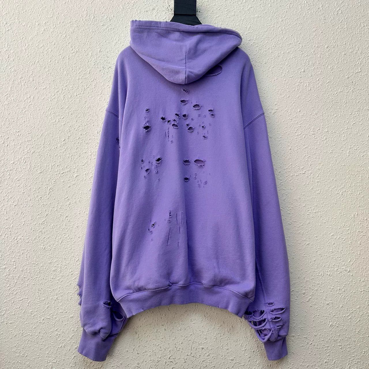 Balenciaga Balenciaga Distressed Purple Logo Hoodie Size US XS / EU 42 / 0 - 2 Thumbnail