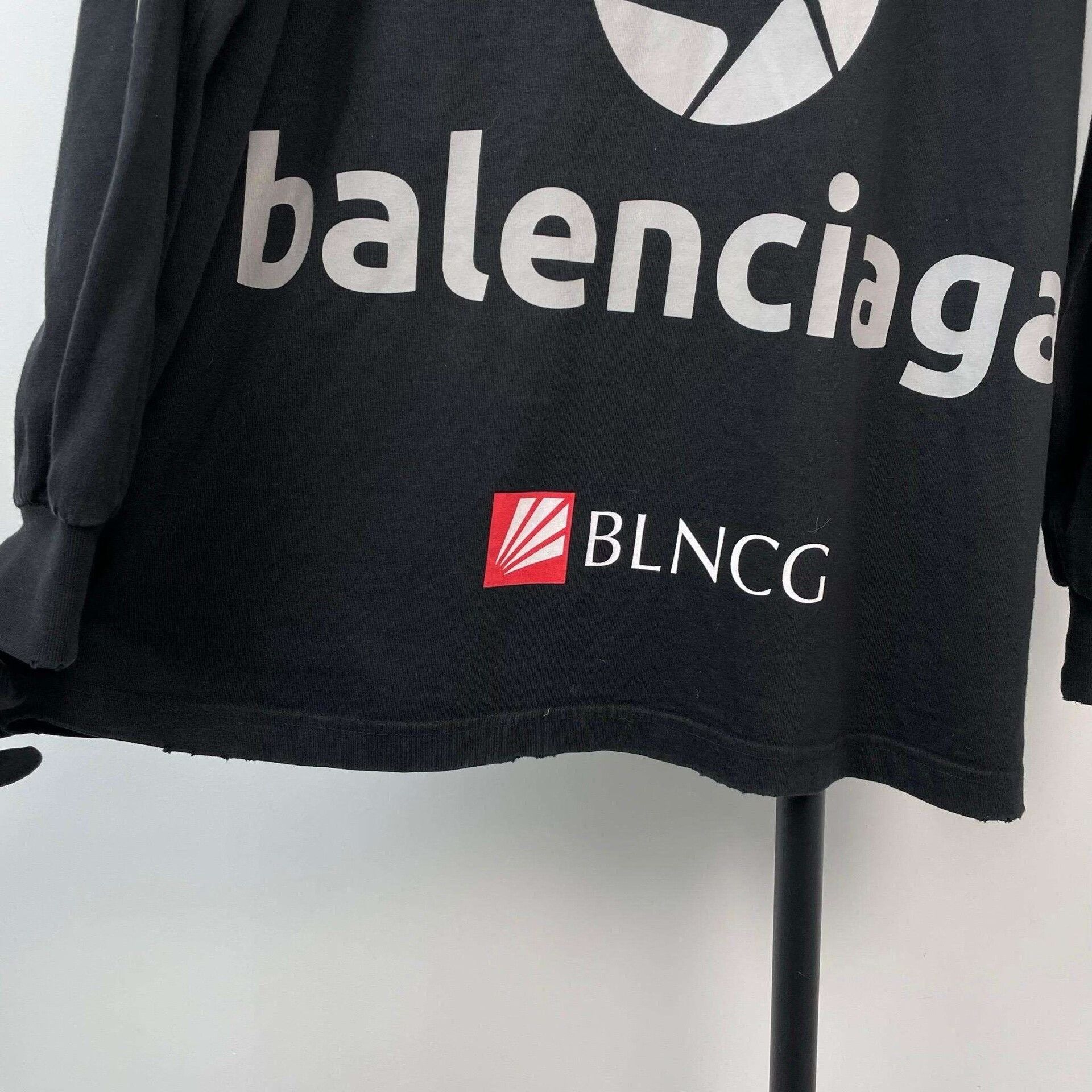 Balenciaga Balenciaga Black Logo Print Long Sleeve Sweatshirt Size US L / EU 52-54 / 3 - 7 Thumbnail