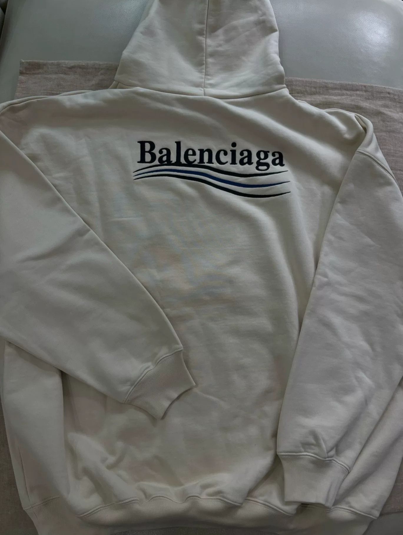DEFEND PARIS Beige Balenciaga Oversized Hoodie with Embroidery Size US S / EU 44-46 / 1 - 5 Thumbnail