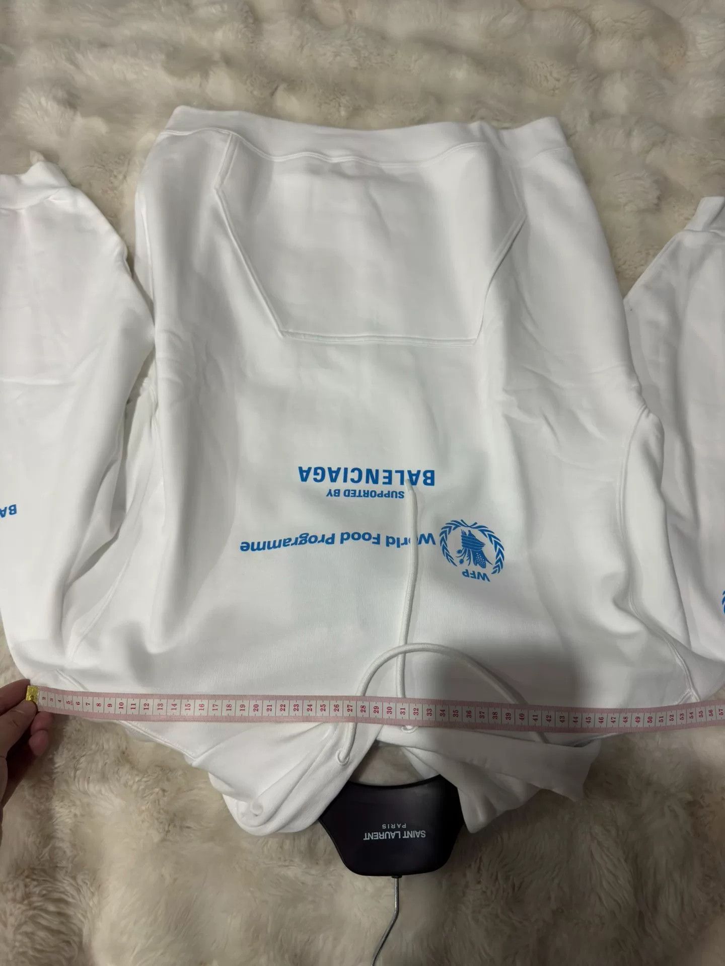 Balenciaga Balenciaga White Logo Hoodie Sweatshirt Size US XS / EU 42 / 0 - 6 Thumbnail