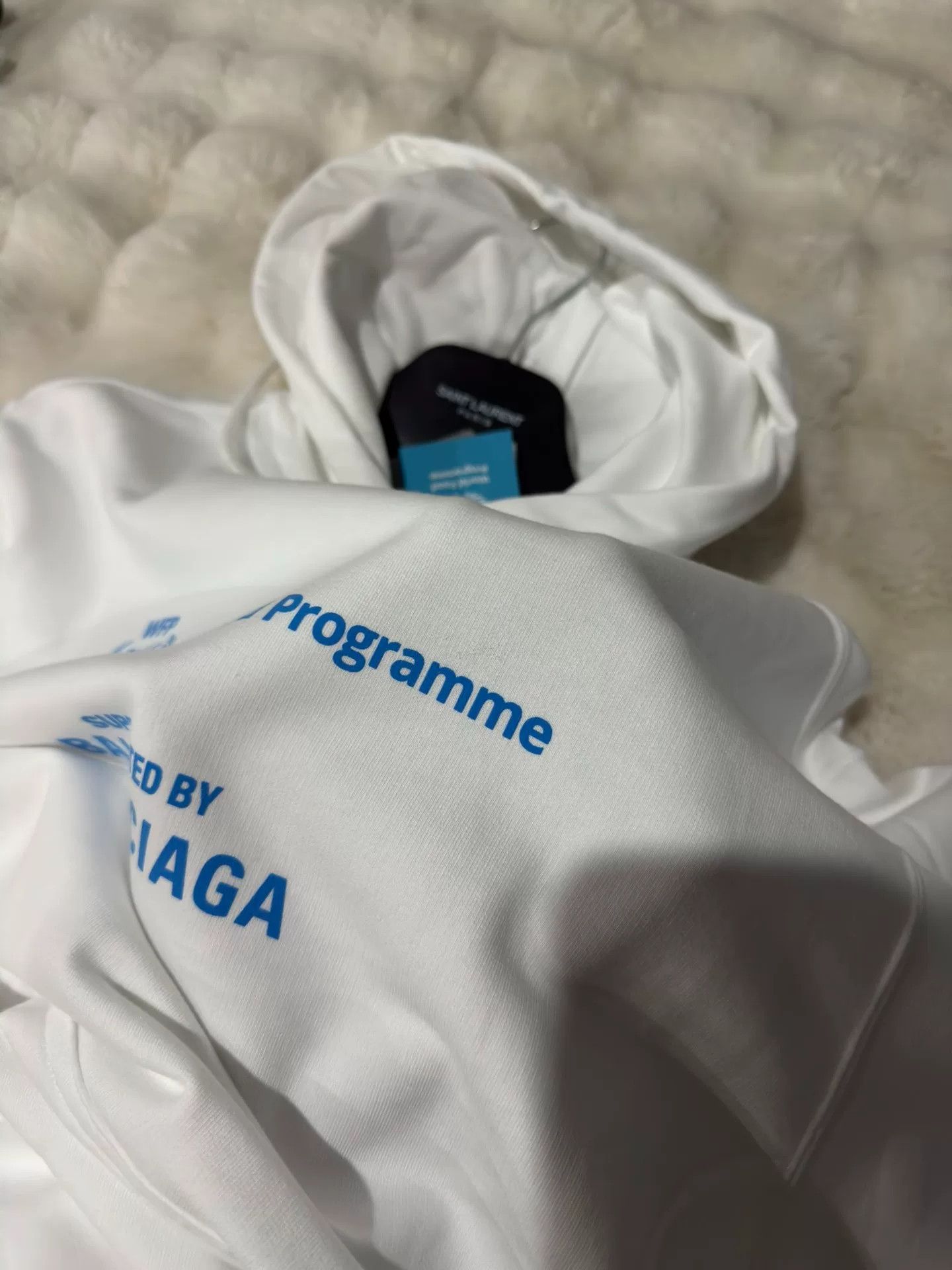 Balenciaga Balenciaga White Logo Hoodie Sweatshirt Size US XS / EU 42 / 0 - 8 Thumbnail