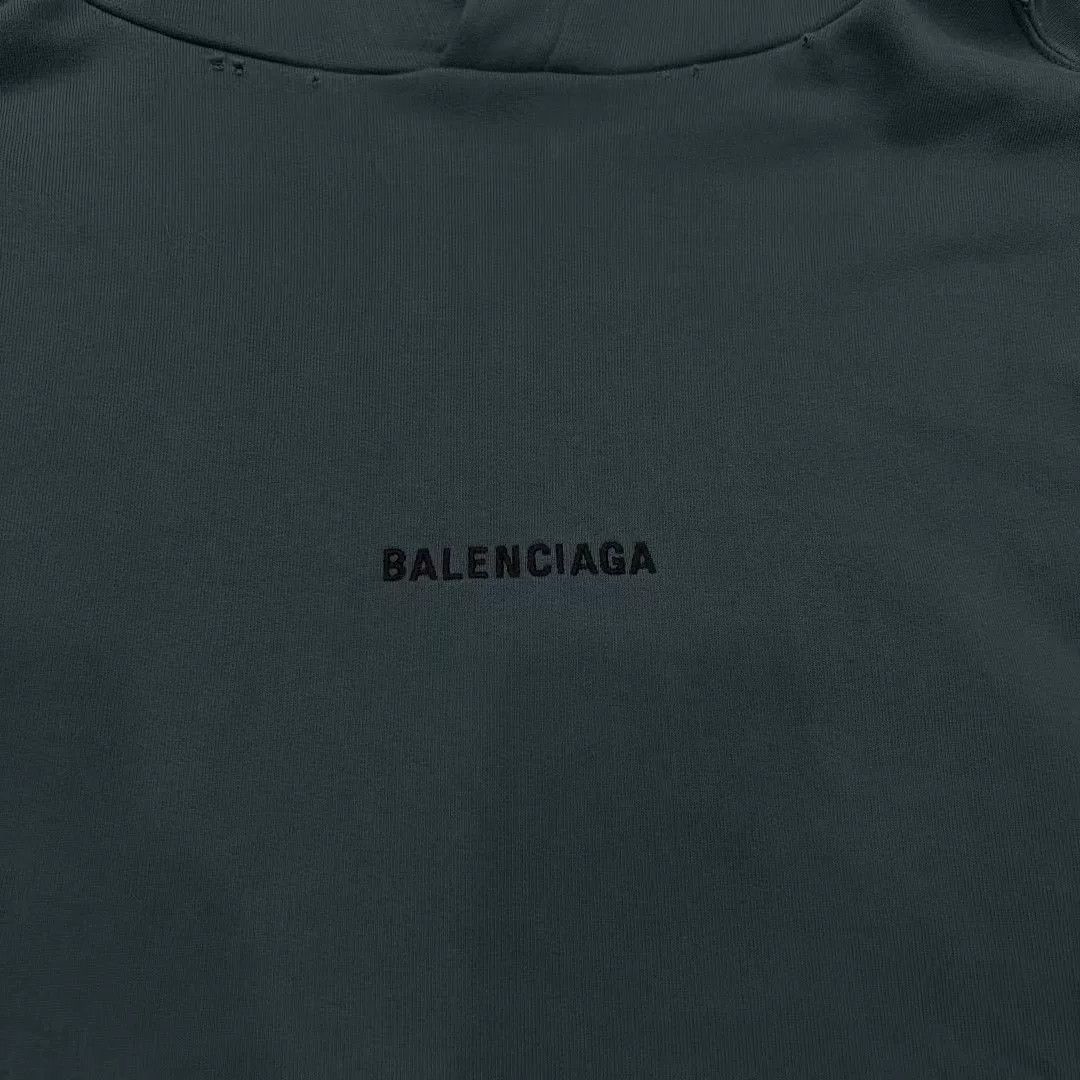 Balenciaga Balenciaga Vintage-Style Hooded Sweatshirt Turquoise Size US M / EU 48-50 / 2 - 3 Thumbnail