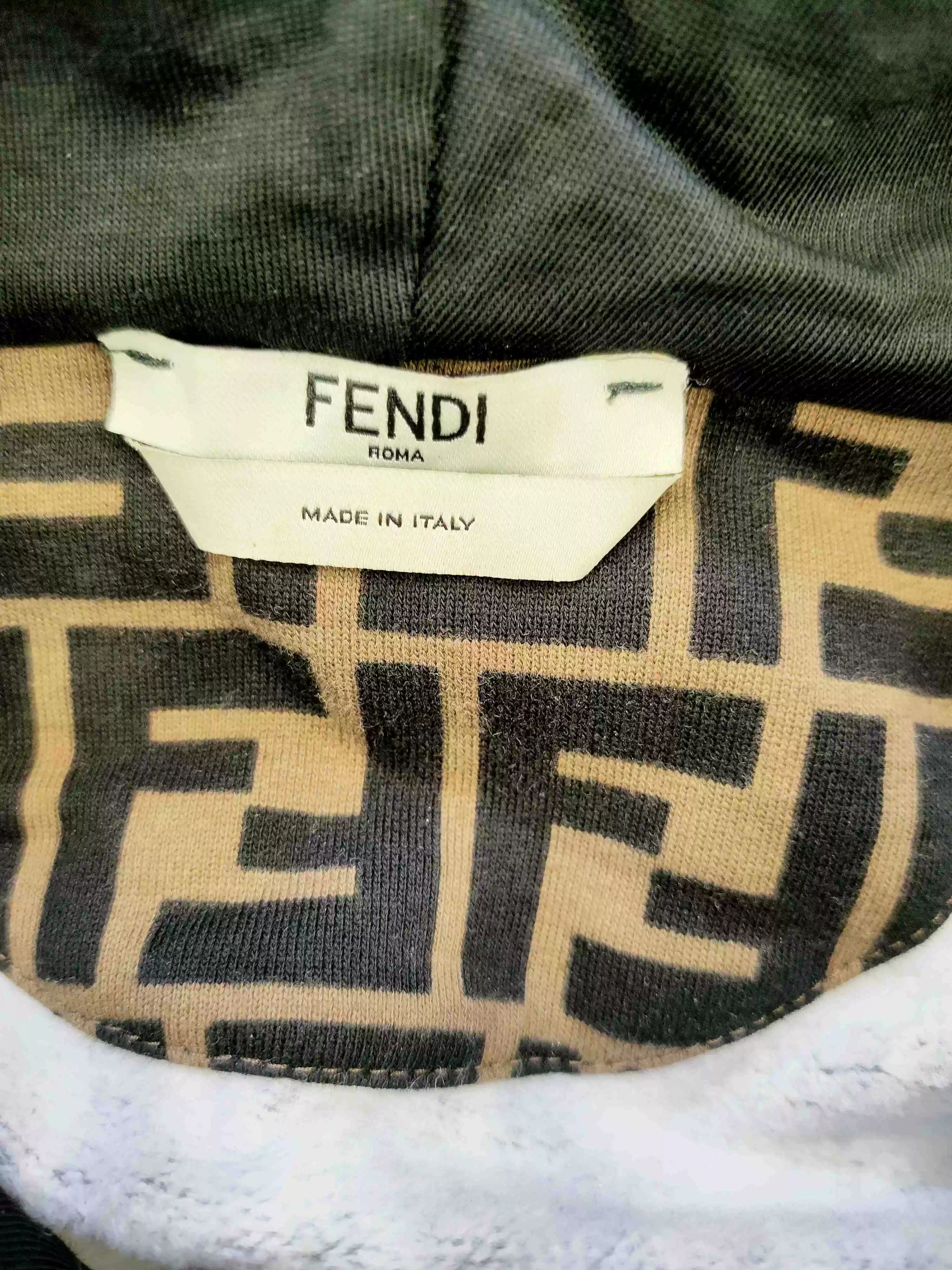 Fendi Fendi Logo Pattern Black and Brown Hoodie Size US XXS / EU 40 - 3 Thumbnail