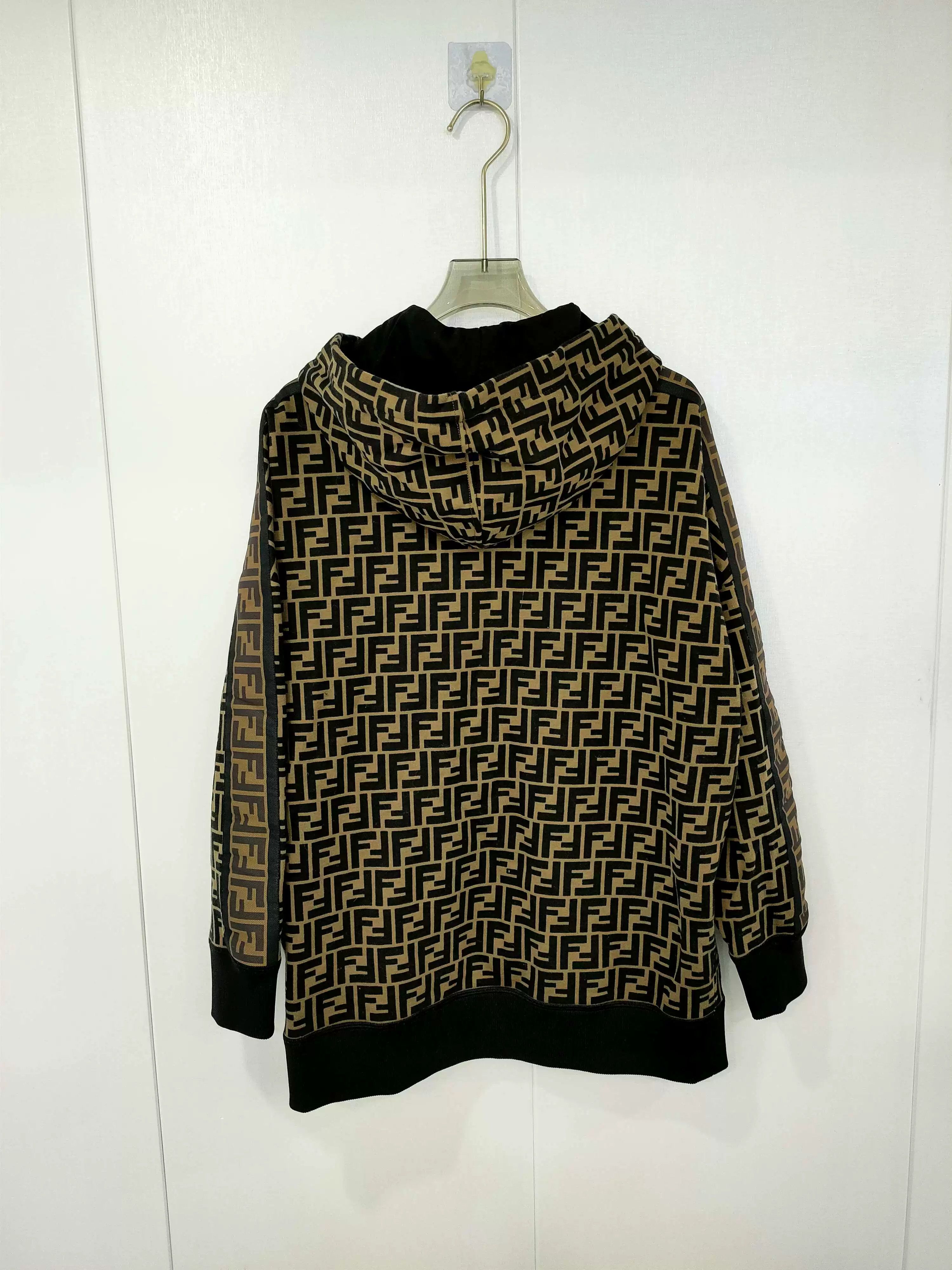 Fendi Fendi Logo Pattern Black and Brown Hoodie Size US XXS / EU 40 - 2 Thumbnail