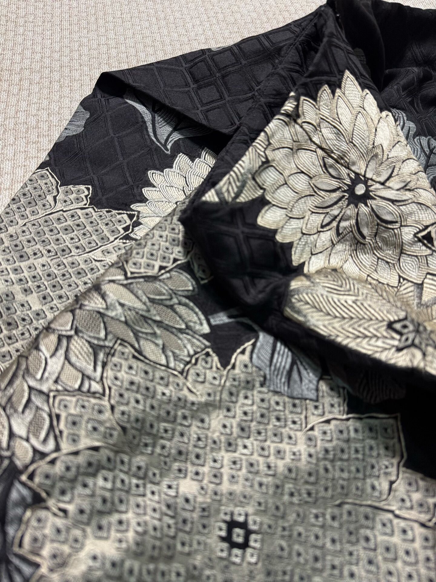 Dries Van Noten Floral Embroidered Silk-Linen Midi Skirt Size 38" / US 16 / IT 52 - 5 Thumbnail