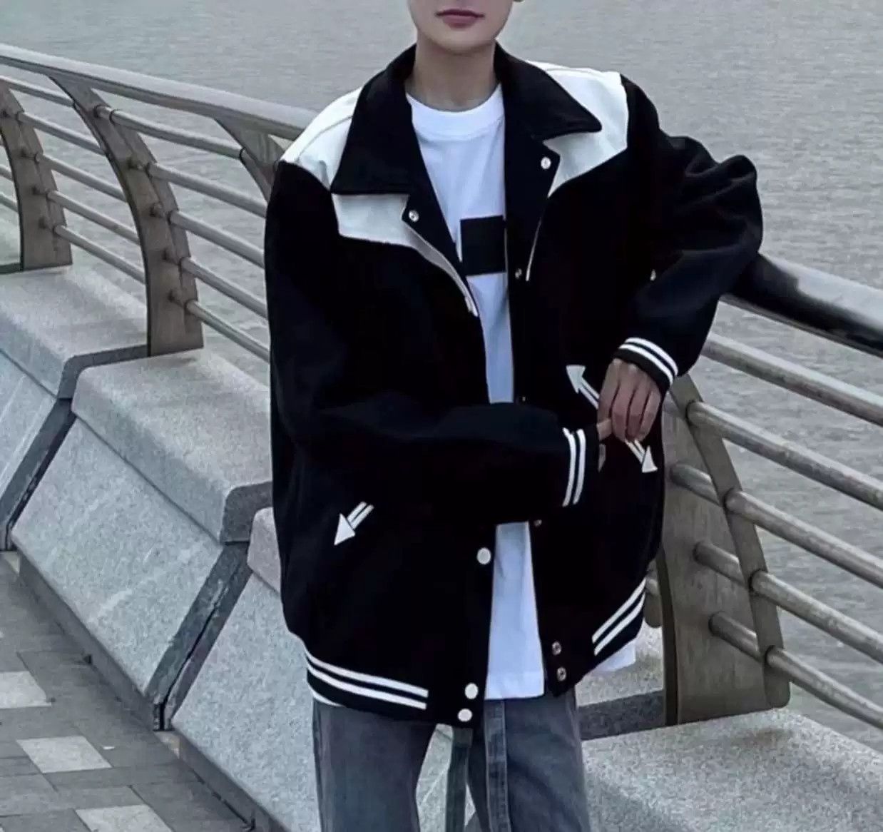Celine Celine Black and White Baseball Jacket Size US M / EU 48-50 / 2 - 8 Thumbnail