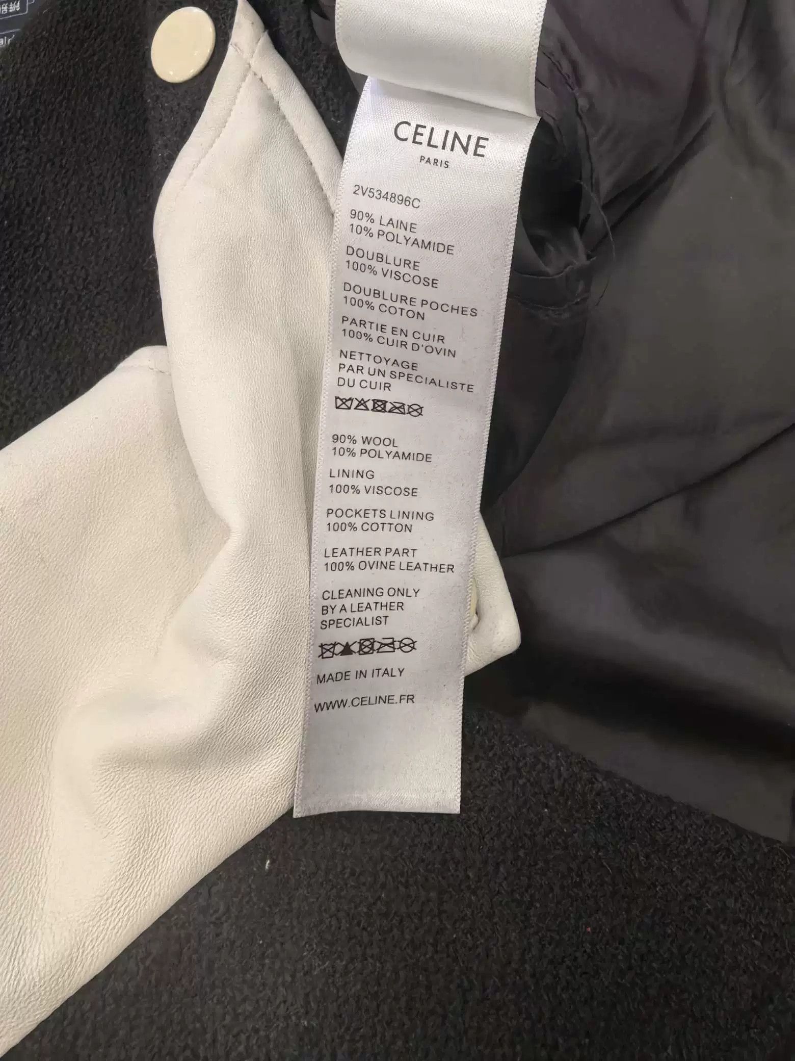 Celine Celine Black and White Baseball Jacket Size US M / EU 48-50 / 2 - 5 Thumbnail