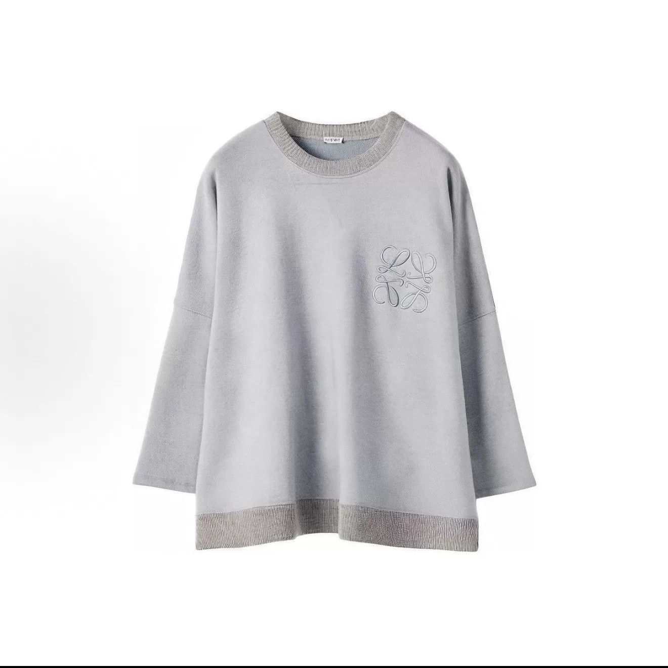 Loewe LOEWE Embroidered Gray Sweatshirt for Women Size M / US 6-8 / IT 42-44 - 3 Thumbnail