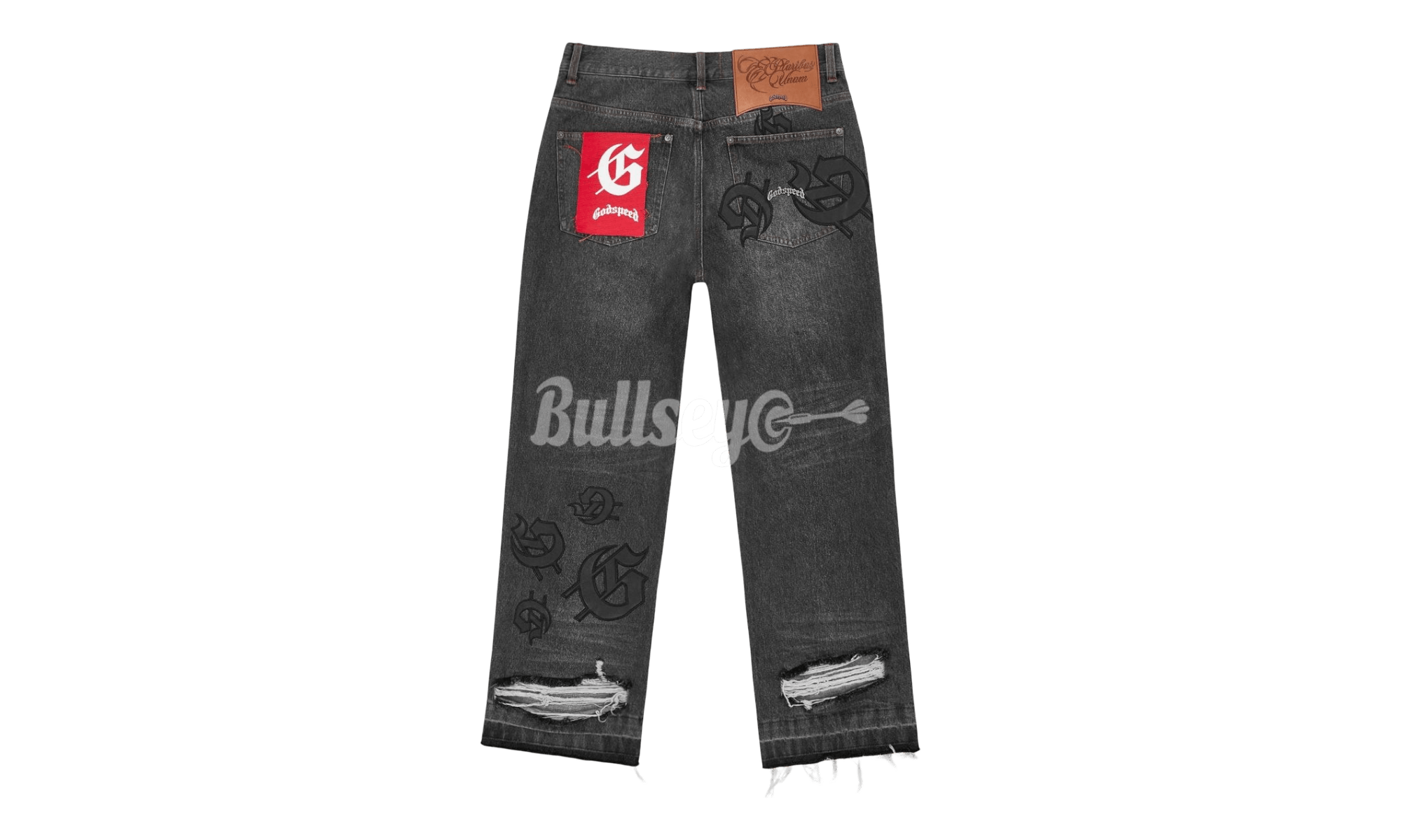 Godspeed Scattered GS Logo Black Wash Denim Jeans Size US 38 / EU 54 - 2 Thumbnail