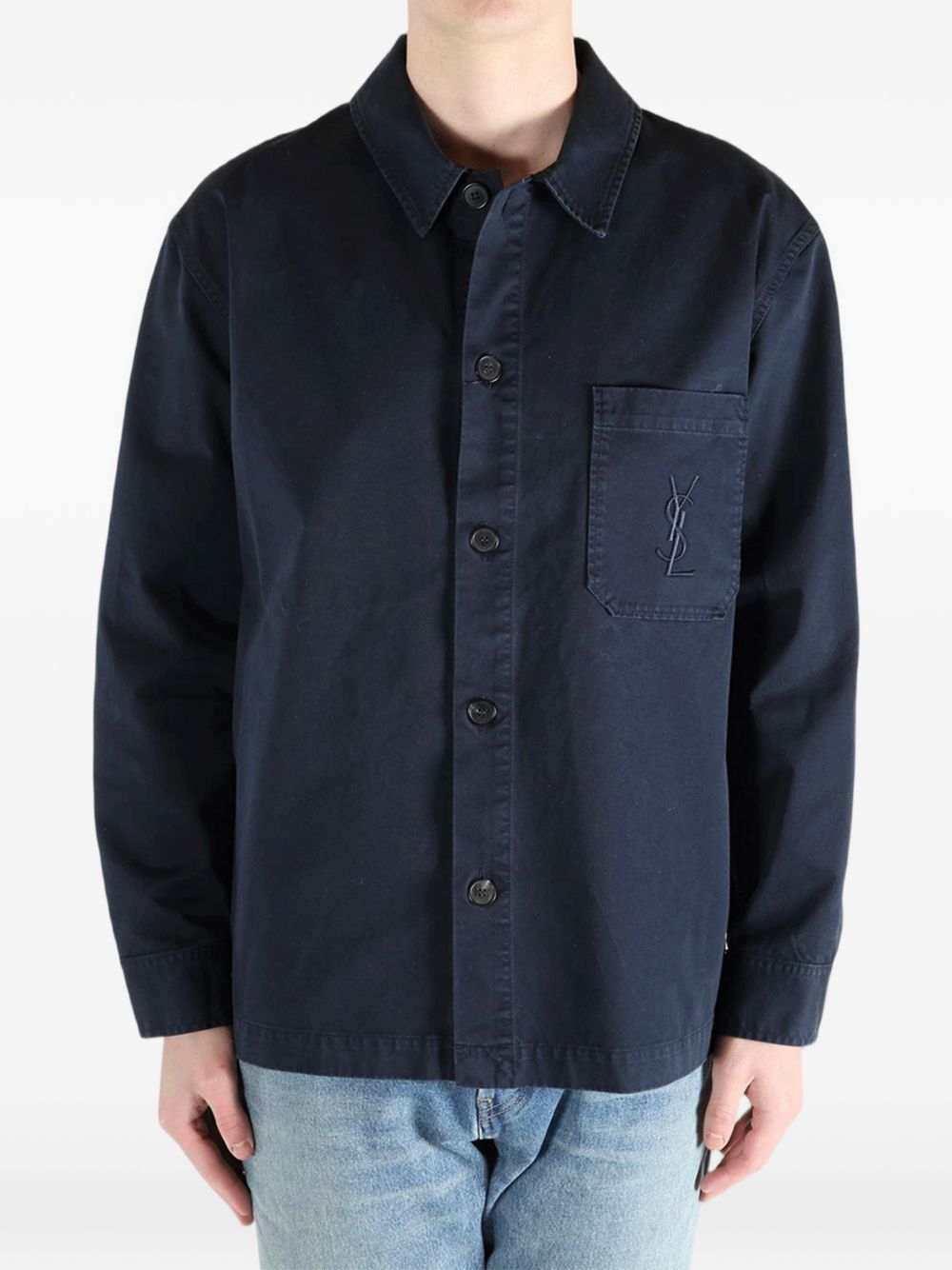 Saint Laurent Paris COTTON OVERSHIRT Size US XL / EU 56 / 4 - 4 Thumbnail