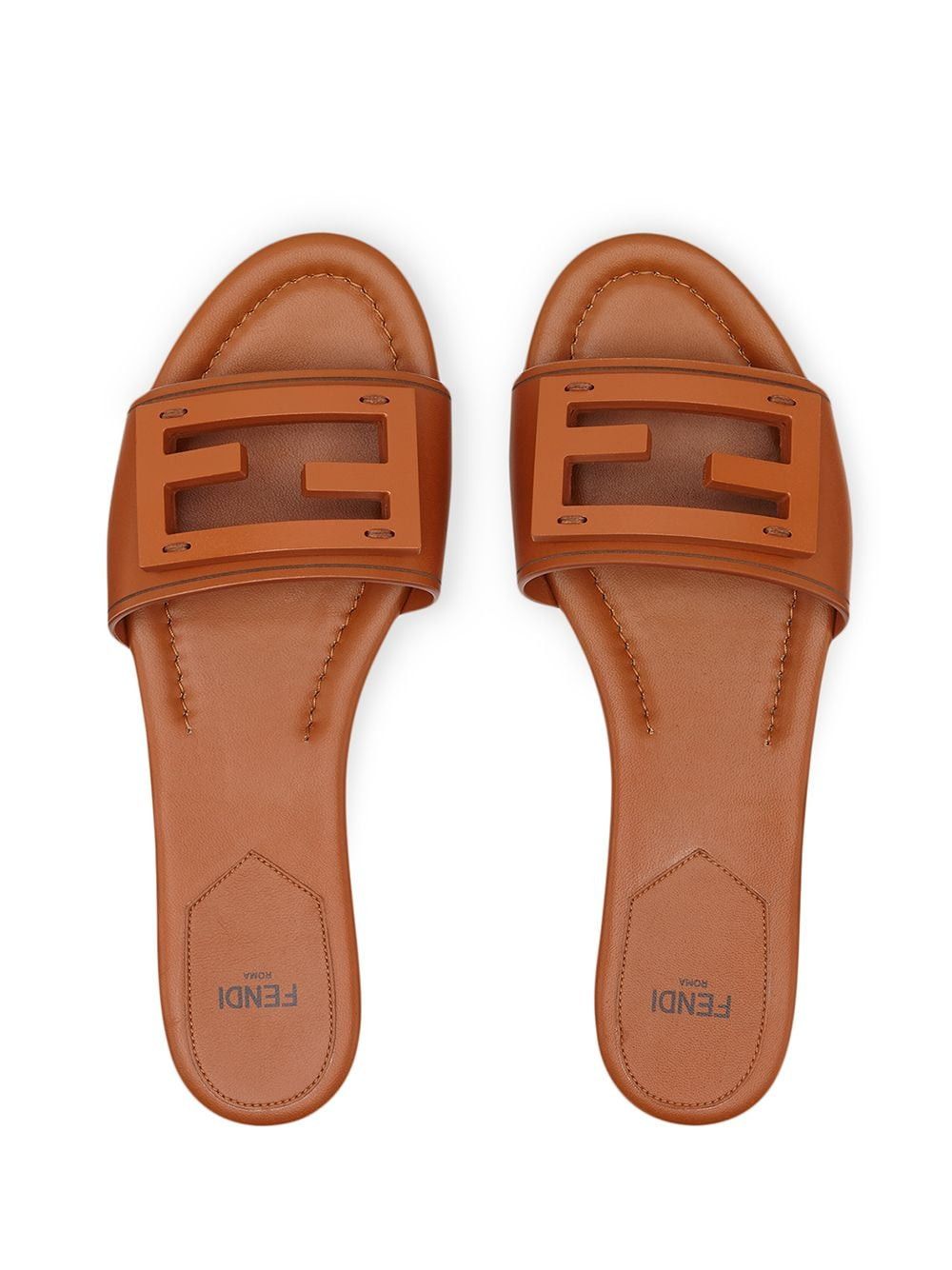 Fendi BAGUETTE LEATHER SLIDES Size US 10 / IT 40 - 4 Thumbnail