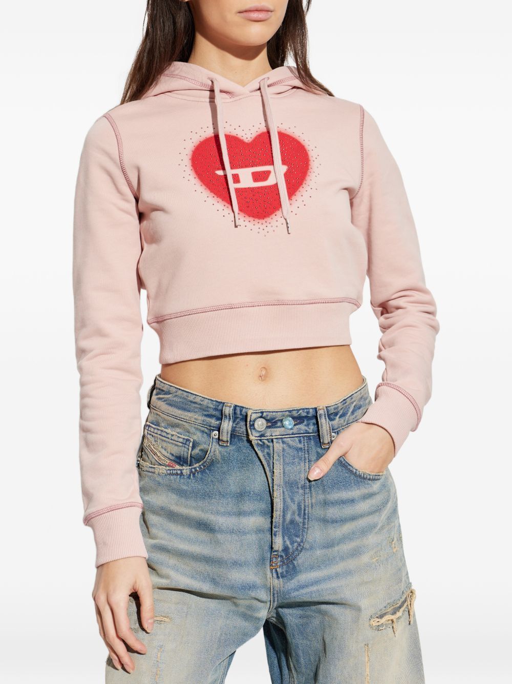 Diesel HEART COTTON HOODIE Size XS / US 0-2 / IT 36-38 - 4 Thumbnail