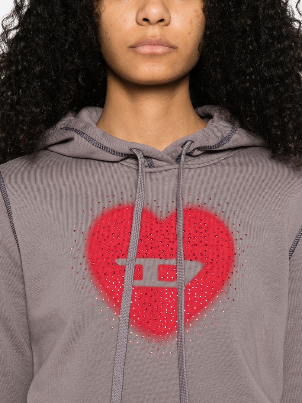 Diesel HEART COTTON HOODIE Size M / US 6-8 / IT 42-44 - 3 Thumbnail