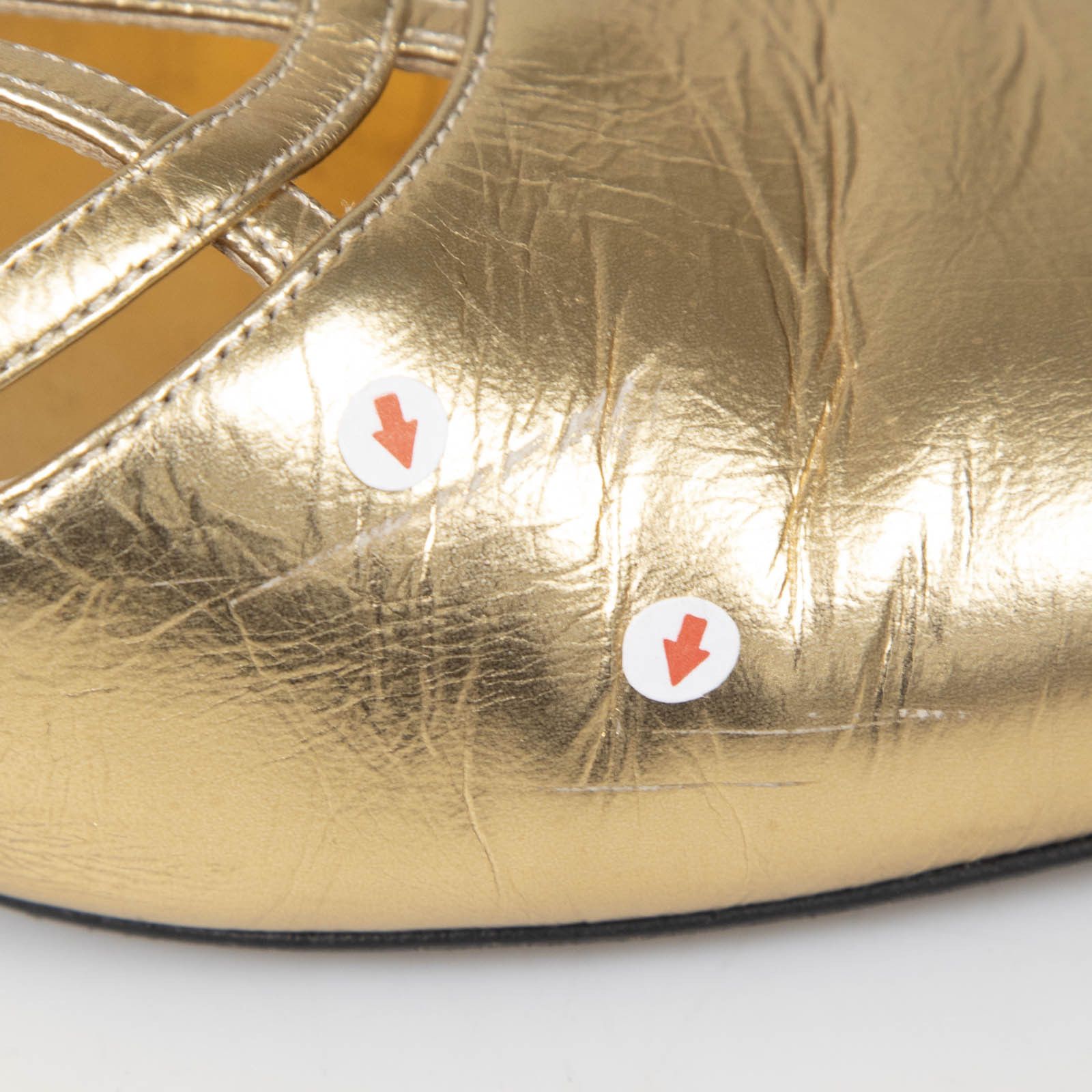 Chanel Gold Leather T-Strap Sandals Size US 7.5 / IT 37.5 - 11 Thumbnail