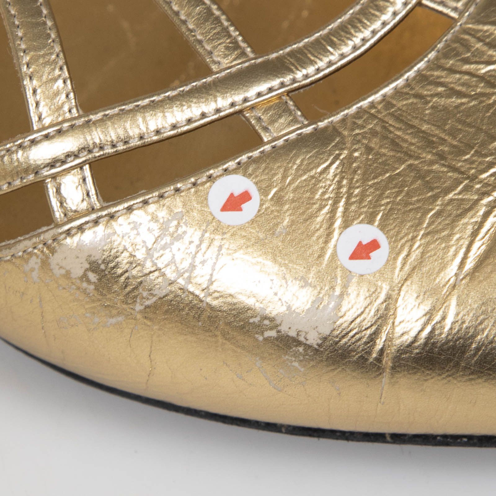 Chanel Gold Leather T-Strap Sandals Size US 7.5 / IT 37.5 - 7 Thumbnail