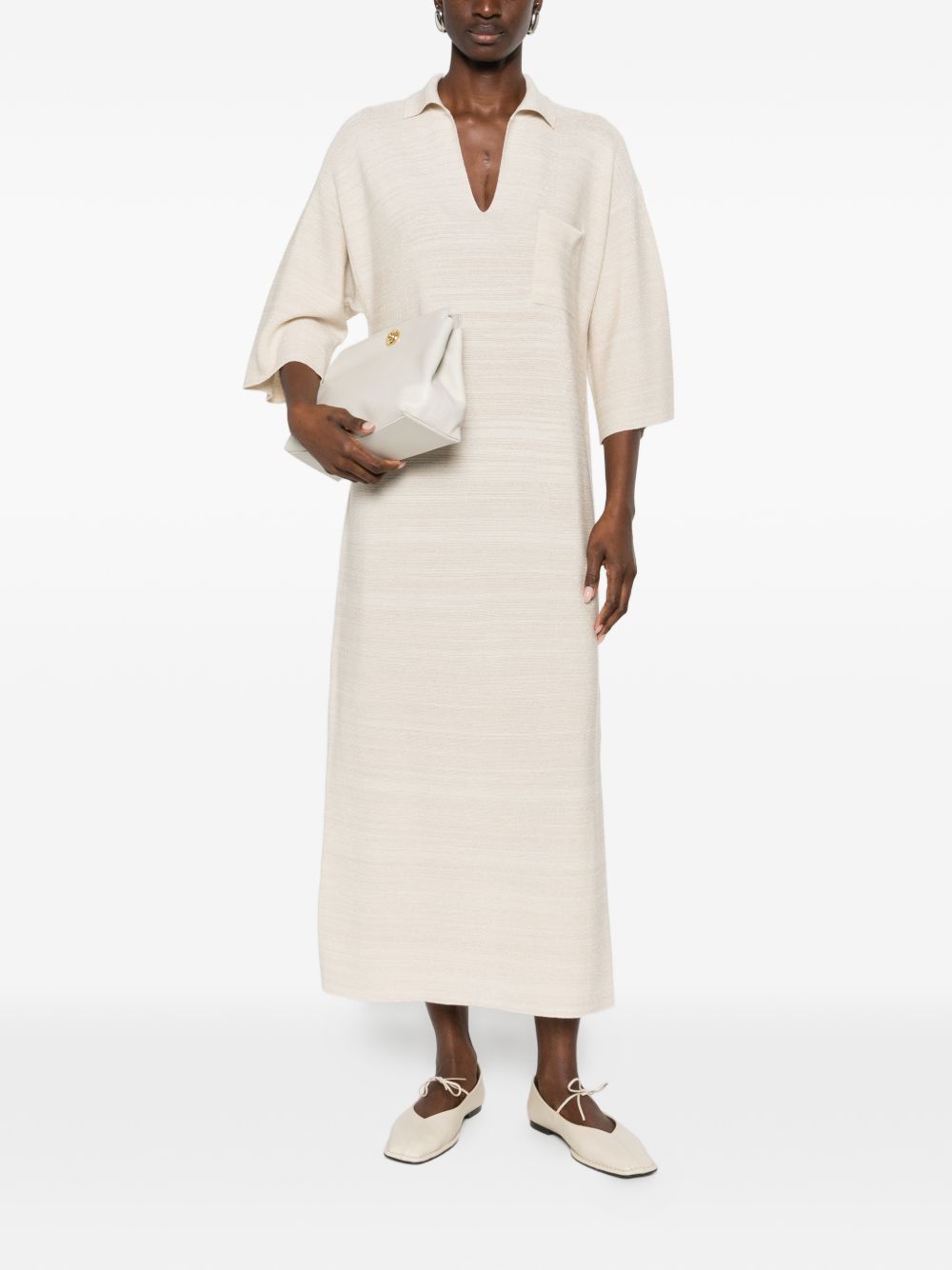 Fabiana Filippi WOOL AND COTTON SHIRTDRESS Size M / US 6-8 / IT 42-44 - 4 Thumbnail