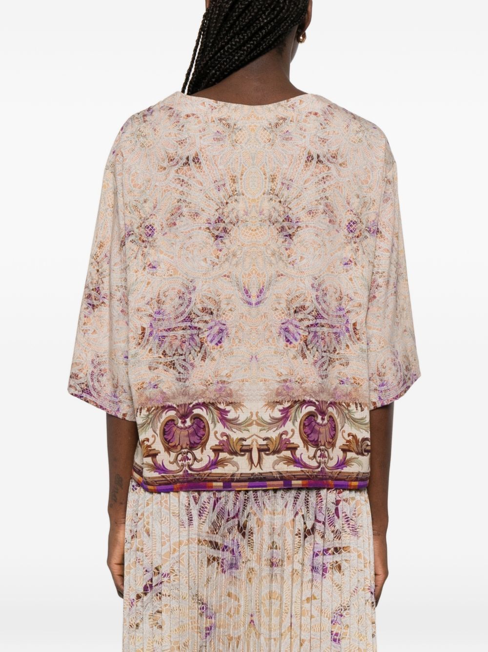 Pierre-Louis Mascia PRINTED SILK BLOUSE Size L / US 10 / IT 46 - 4 Thumbnail