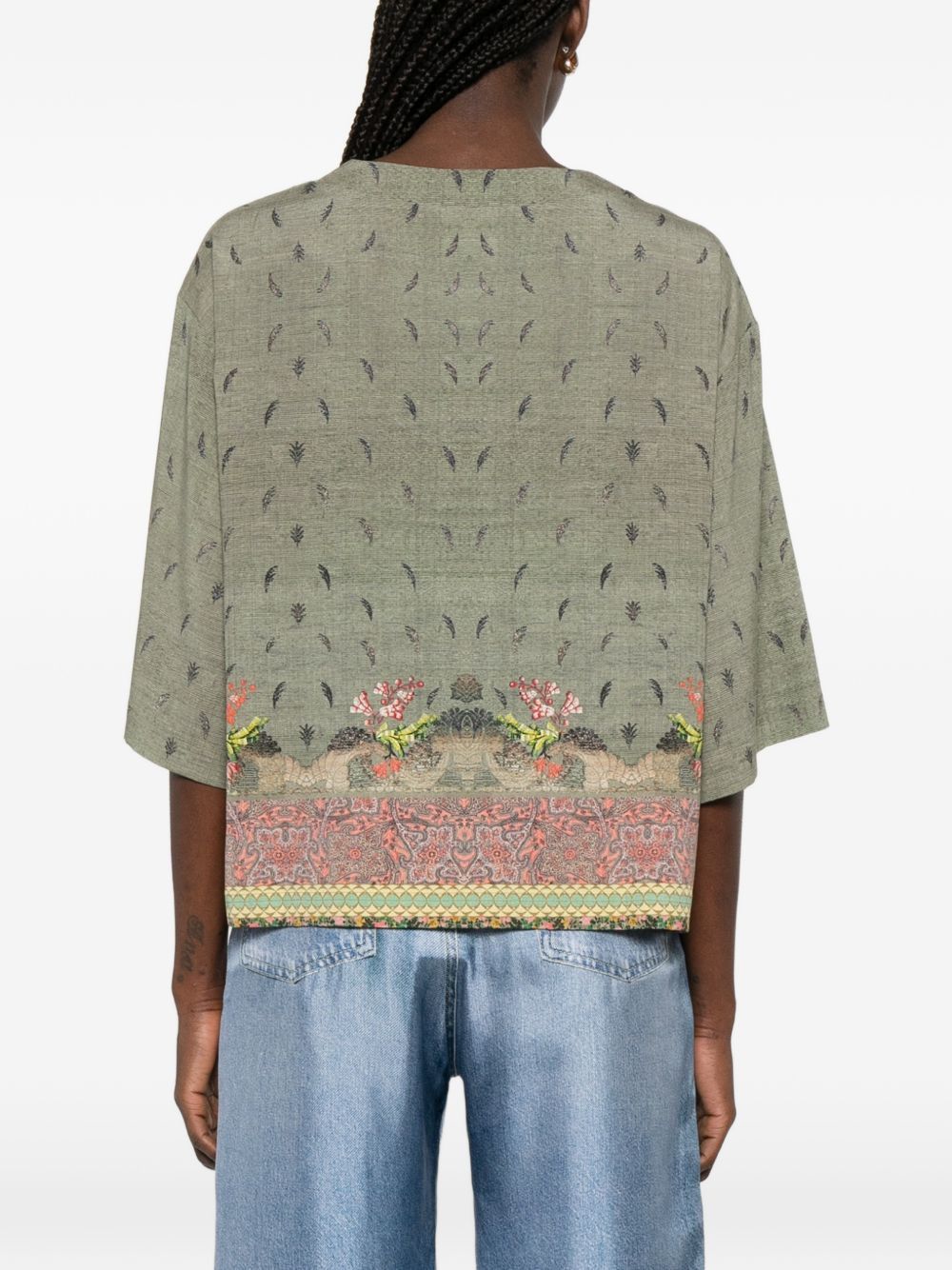 Pierre-Louis Mascia PRINTED SILK BLOUSE Size L / US 10 / IT 46 - 3 Thumbnail