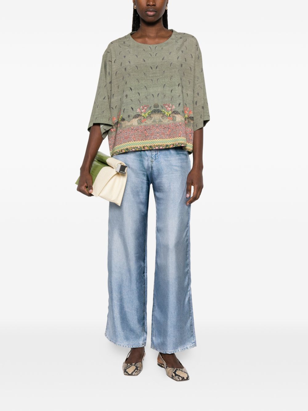 Pierre-Louis Mascia PRINTED SILK BLOUSE Size L / US 10 / IT 46 - 2 Thumbnail