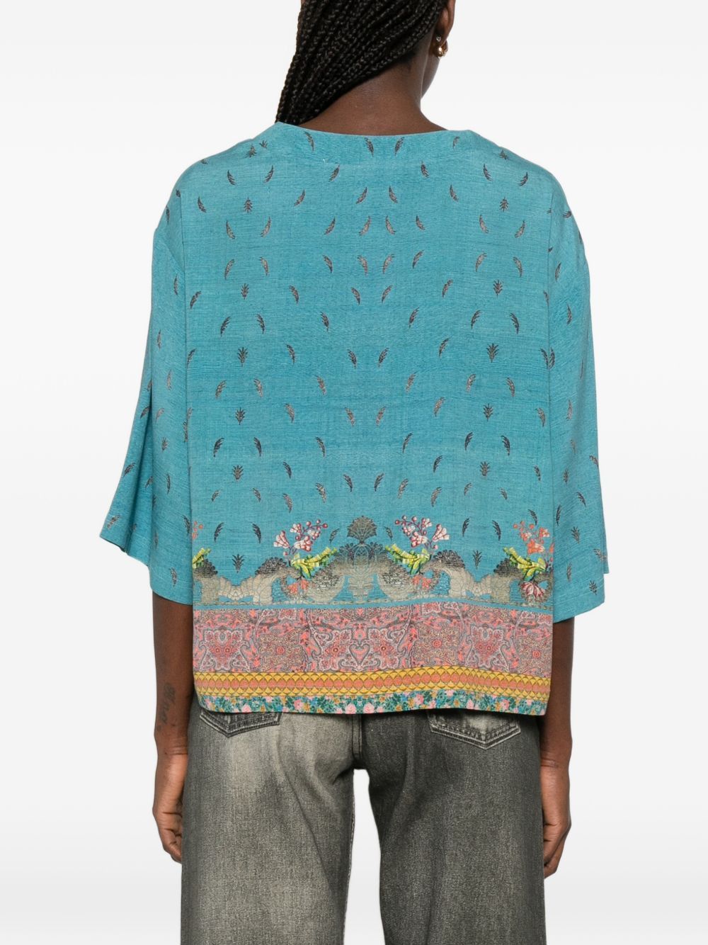 Pierre-Louis Mascia PRINTED SILK BLOUSE Size M / US 6-8 / IT 42-44 - 3 Thumbnail