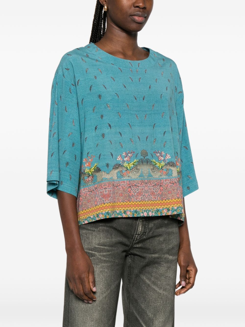 Pierre-Louis Mascia PRINTED SILK BLOUSE Size M / US 6-8 / IT 42-44 - 4 Thumbnail