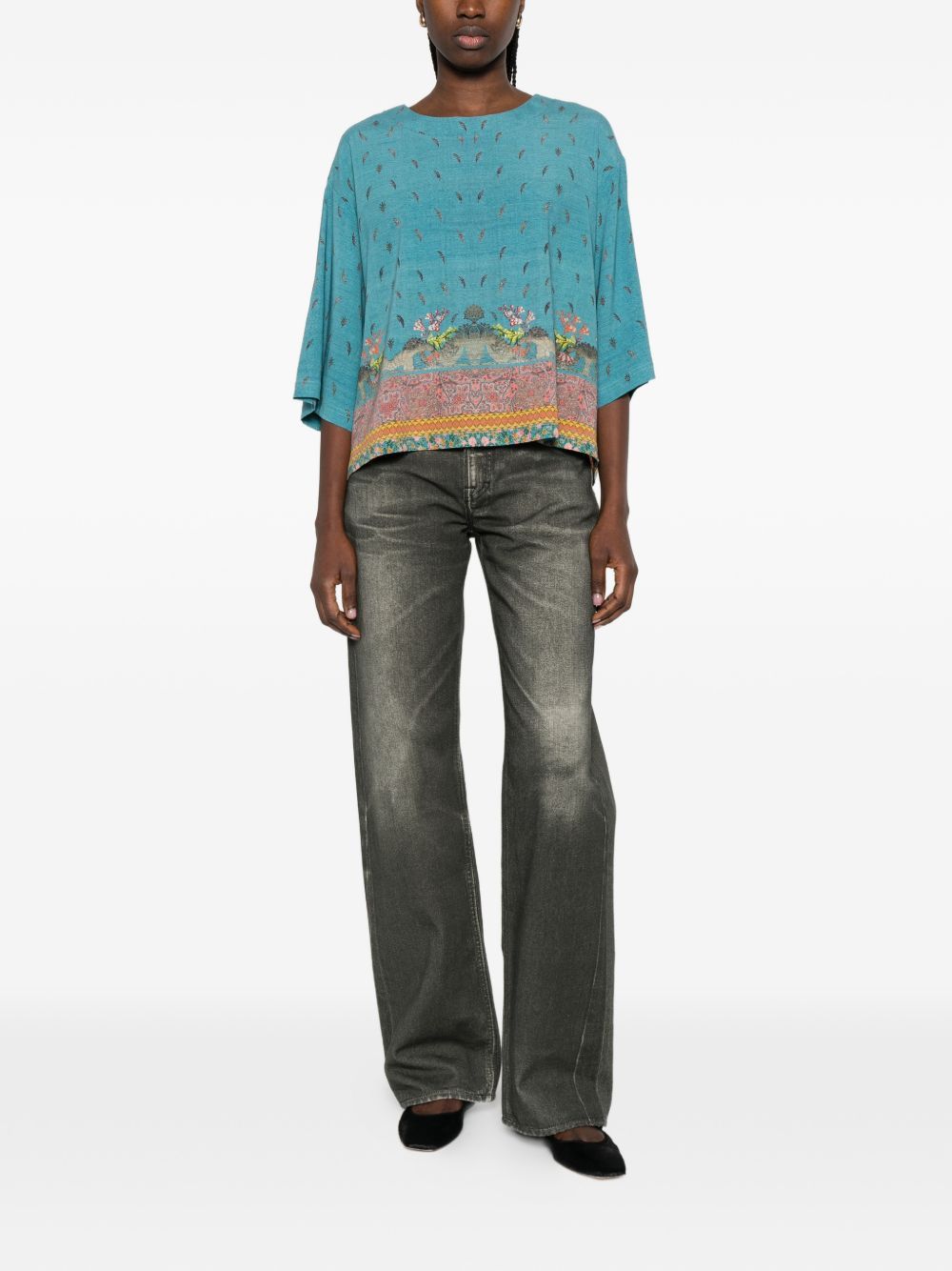 Pierre-Louis Mascia PRINTED SILK BLOUSE Size S / US 4 / IT 40 - 2 Thumbnail