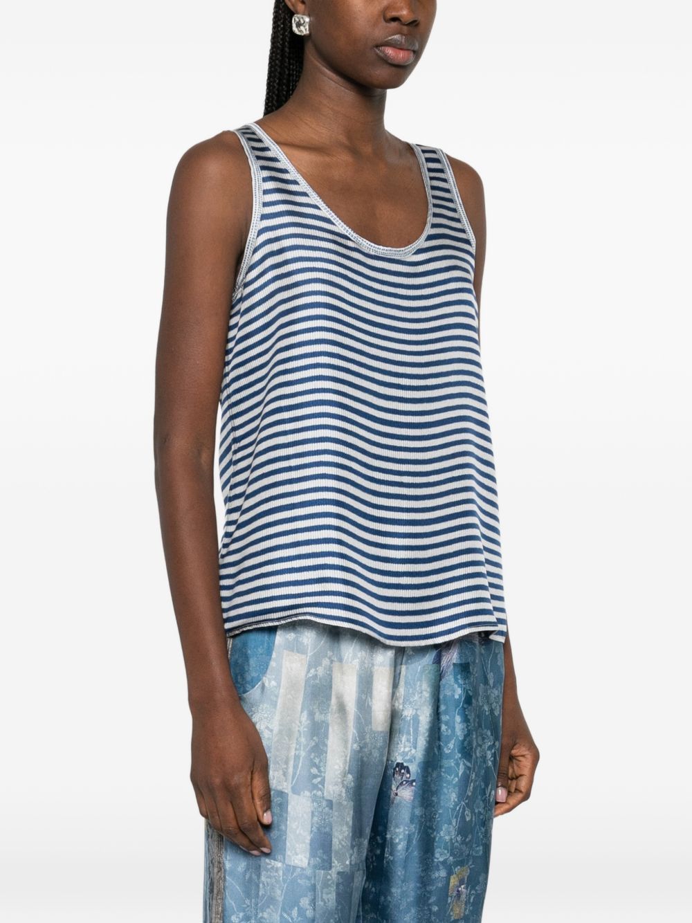 Pierre-Louis Mascia STRIPED SILK TANK TOP Size L / US 10 / IT 46 - 4 Thumbnail