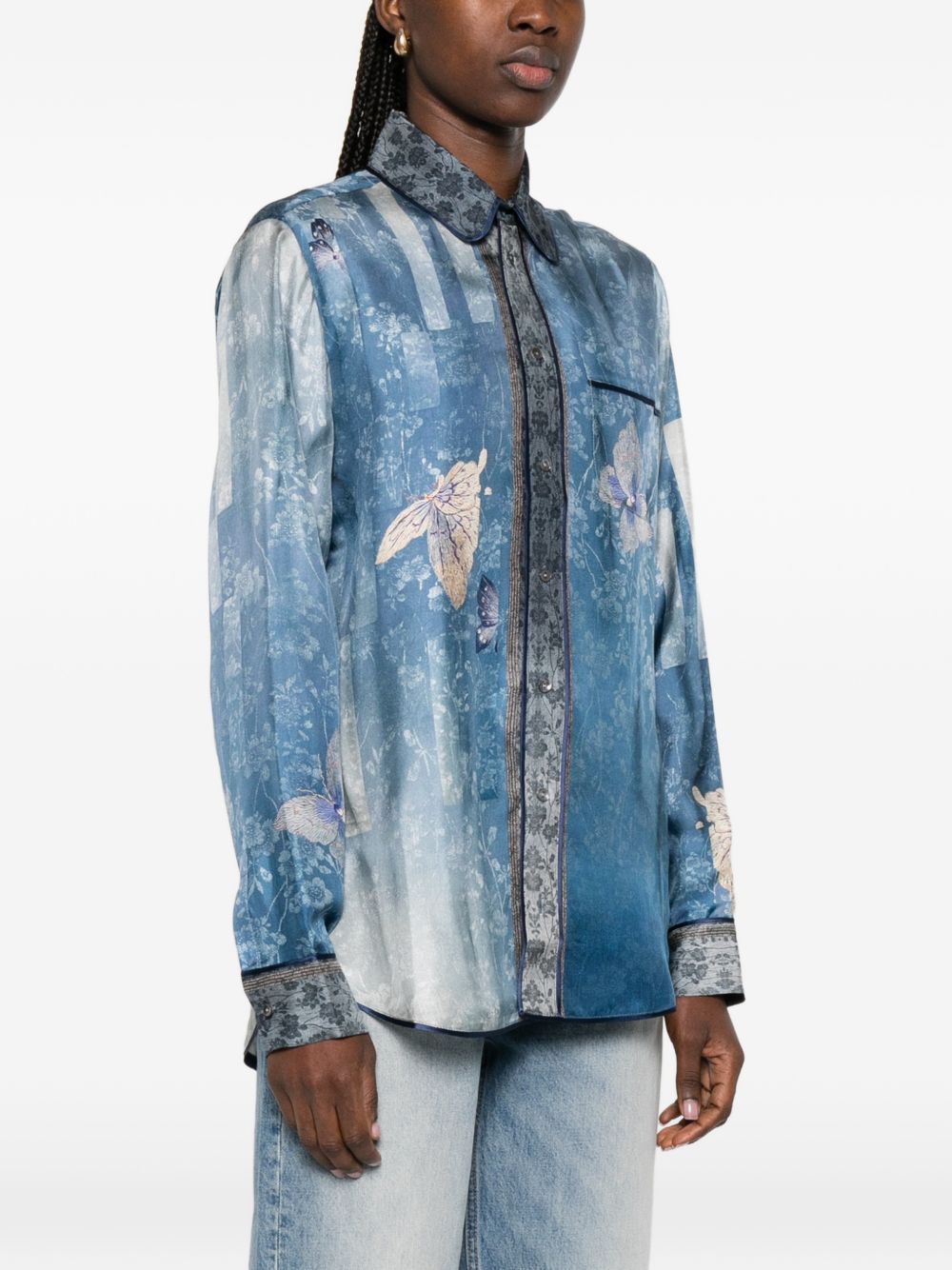 Pierre-Louis Mascia PRINTED SILK SHIRT Size M / US 6-8 / IT 42-44 - 2 Thumbnail
