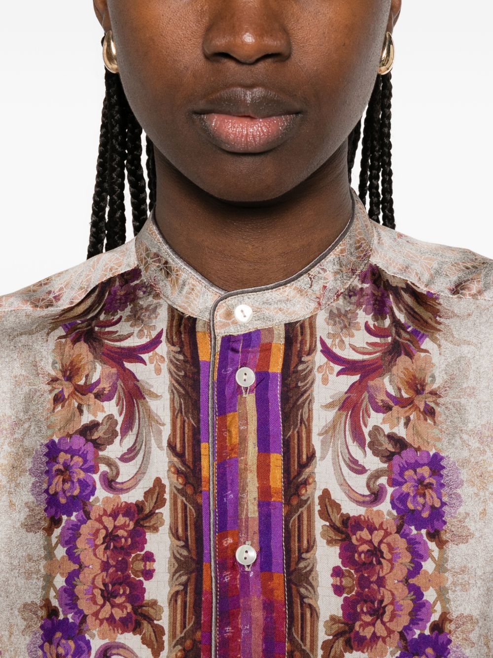 Pierre-Louis Mascia PRINTED SILK SHIRT Size L / US 10 / IT 46 - 4 Thumbnail