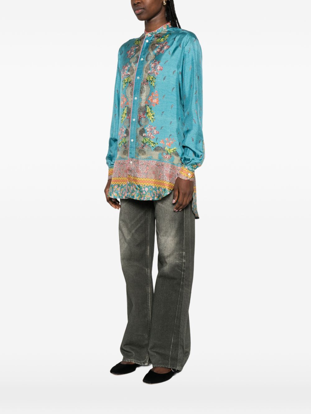 Pierre-Louis Mascia PRINTED SILK SHIRT Size M / US 6-8 / IT 42-44 - 4 Thumbnail