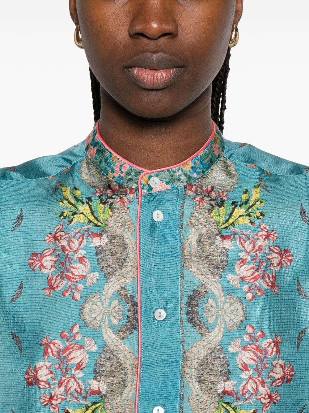 Pierre-Louis Mascia PRINTED SILK SHIRT Size XL / US 12-14 / IT 48-50 - 3 Thumbnail