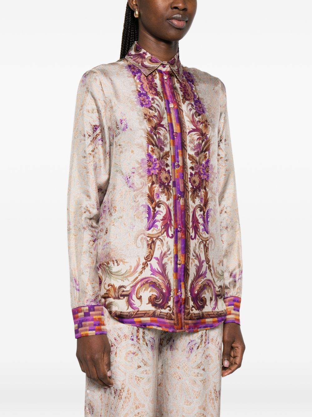 Pierre-Louis Mascia PRINTED SILK SHIRT Size M / US 6-8 / IT 42-44 - 2 Thumbnail