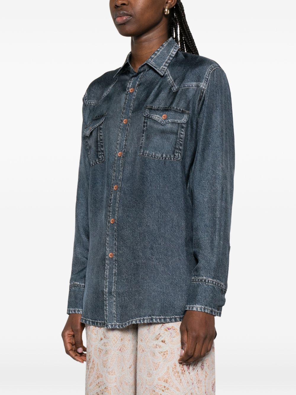 Pierre-Louis Mascia SILK SHIRT Size XS / US 0-2 / IT 36-38 - 4 Thumbnail