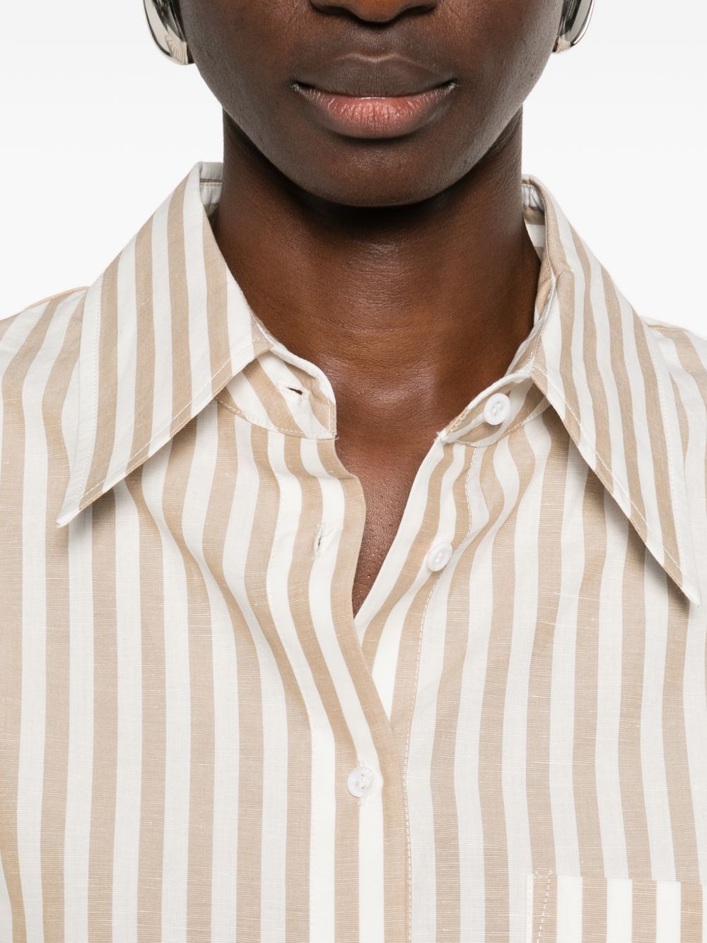 Iro AZALOA STRIPED COTTON BLOUSE Size XS / US 0-2 / IT 36-38 - 4 Thumbnail