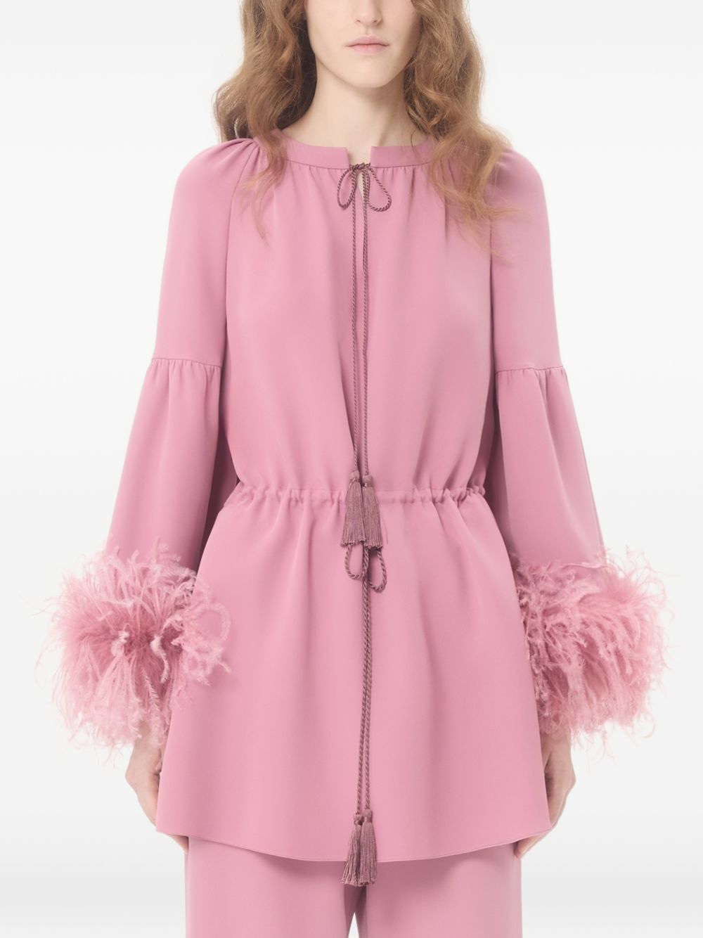 Valentino FEATHERED SILK TOP Size M / US 6-8 / IT 42-44 - 3 Thumbnail