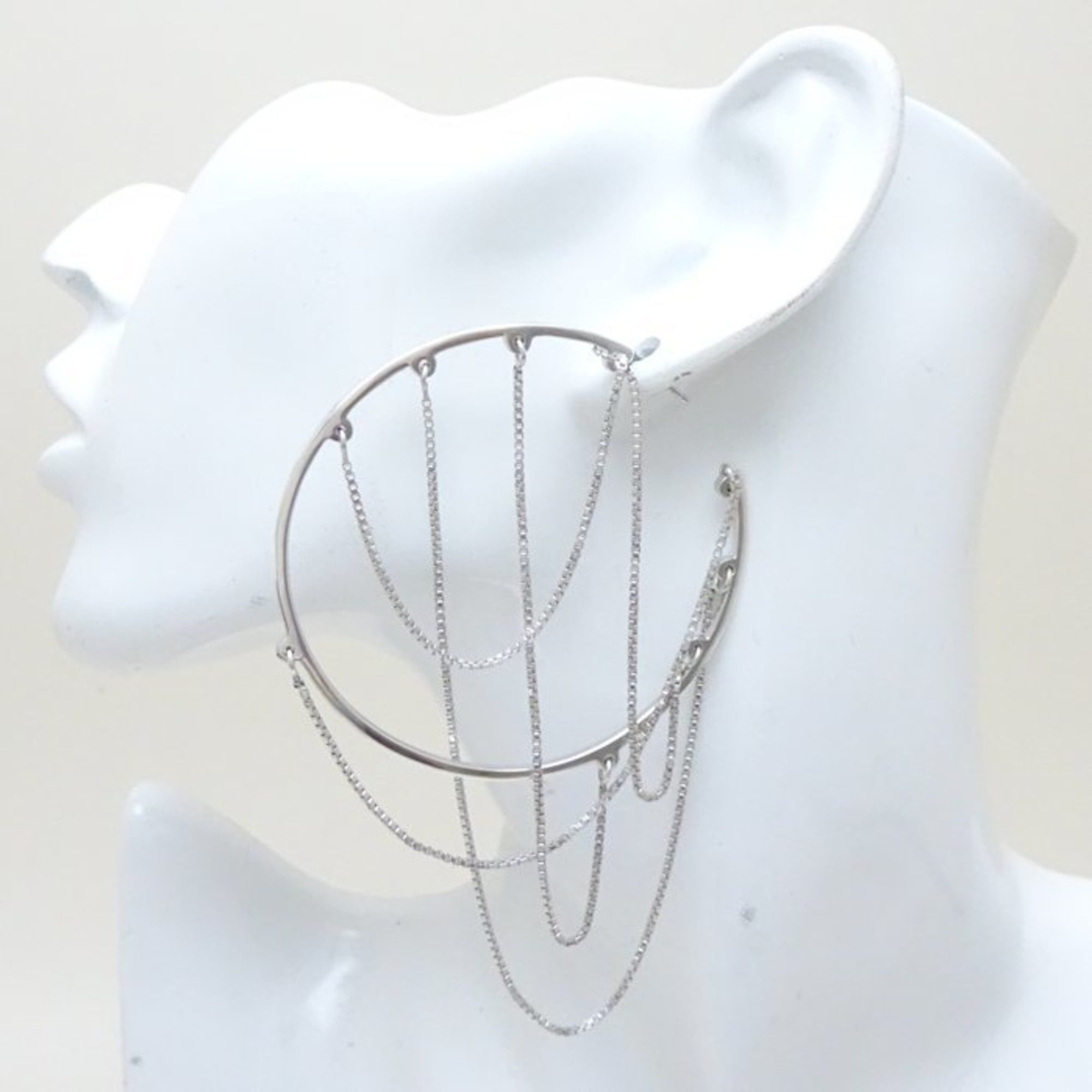 Dior Christian Dior hoop chain earrings in 925 silver (292968) Size ONE SIZE - 3 Thumbnail