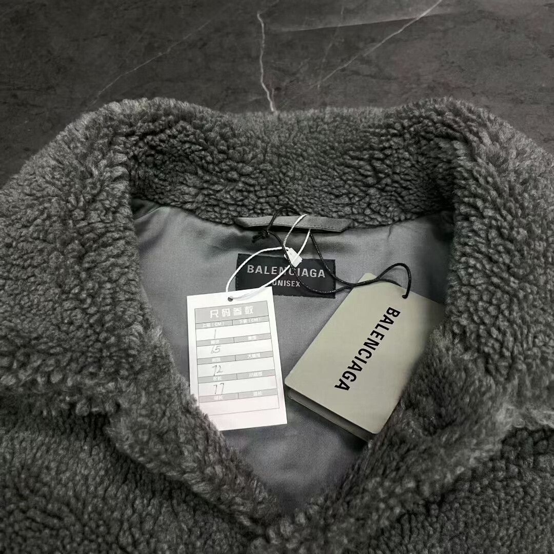 Balenciaga Gray Teddy Fleece Denim Jacket by Balenciaga Size US S / EU 44-46 / 1 - 3 Thumbnail
